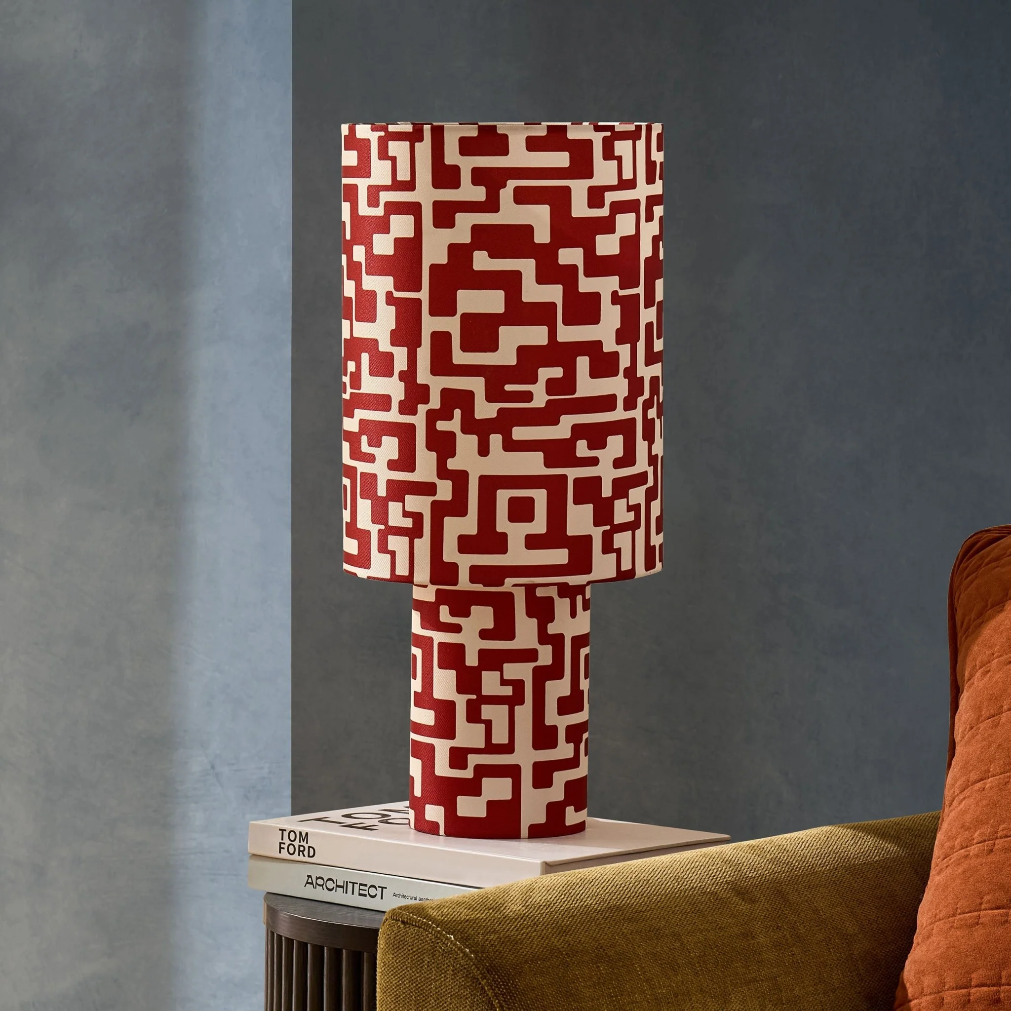 Drew Geometric Table Lamp - Orange - Image 2