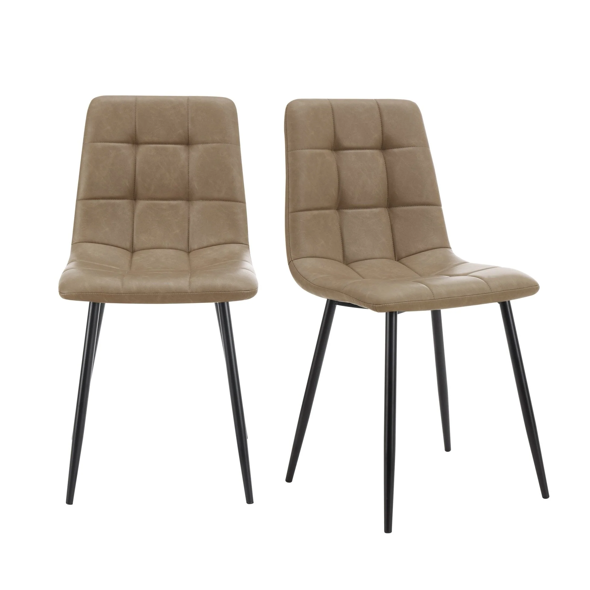 Eden Set Of 2 Dining Chairs - Faux Leather - Brown - Image 2