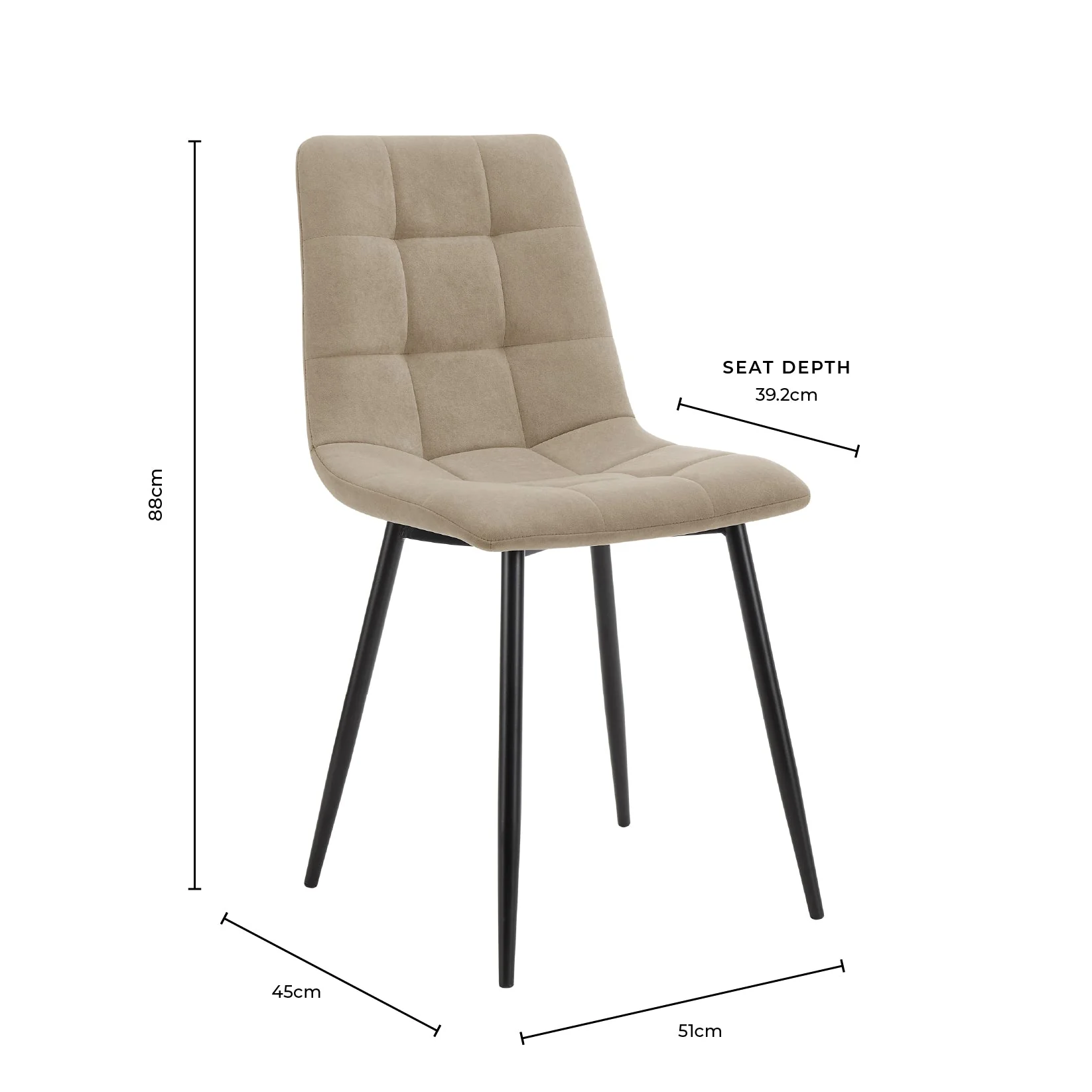 Eden Set of 2 Dining Chairs - Stone - Image 9