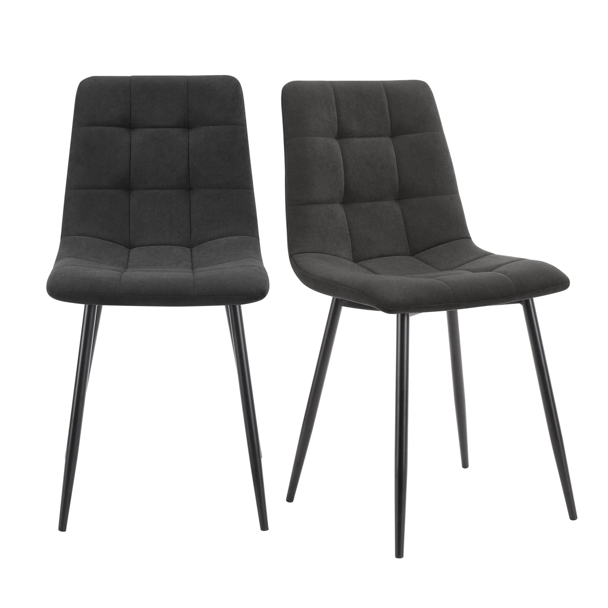 Eden Set Of 2 Dining Chairs - Velvet - Charcoal - Image 2