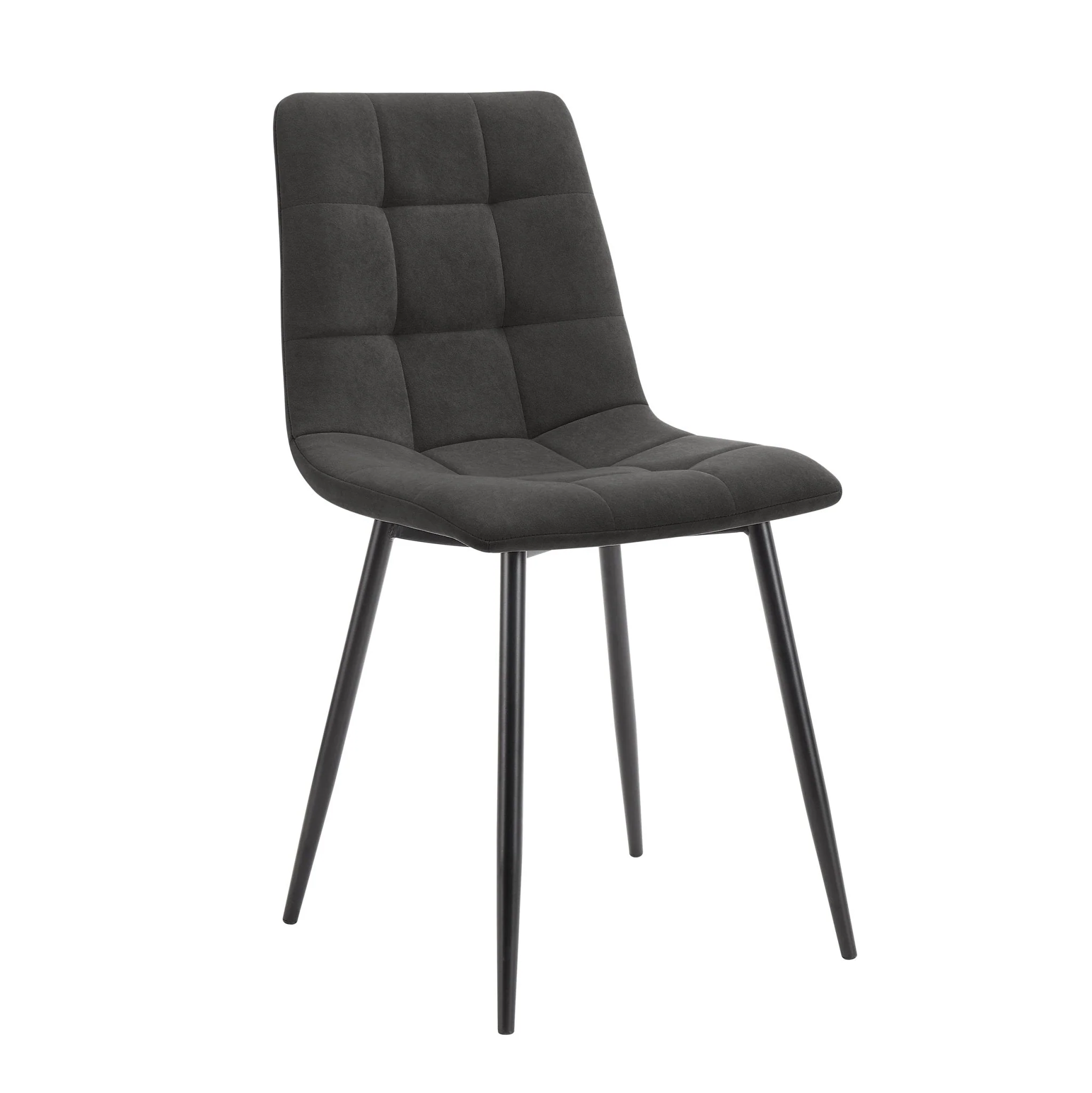 Eden Set Of 2 Dining Chairs - Velvet - Charcoal - Image 3