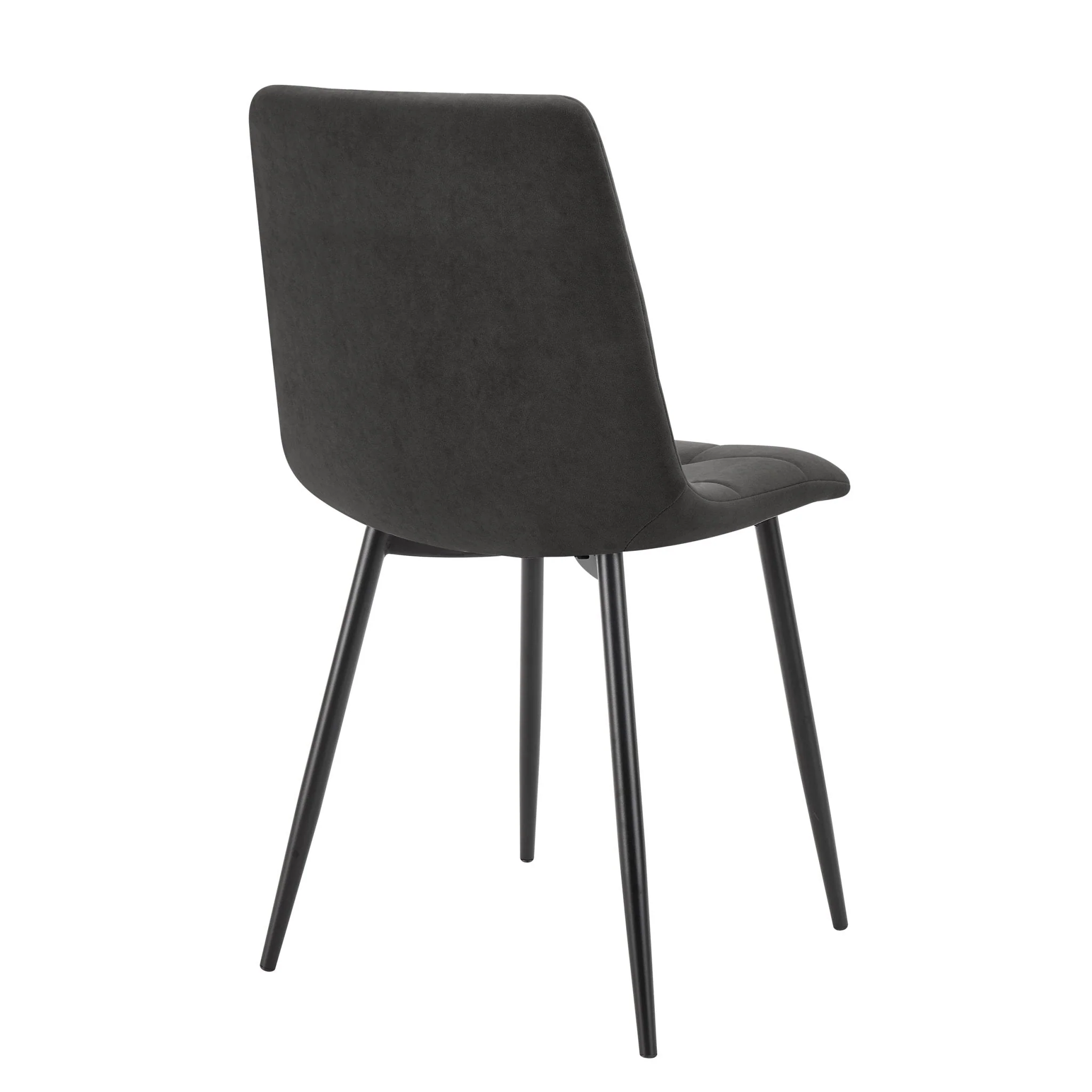 Eden Set Of 2 Dining Chairs - Velvet - Charcoal - Image 4