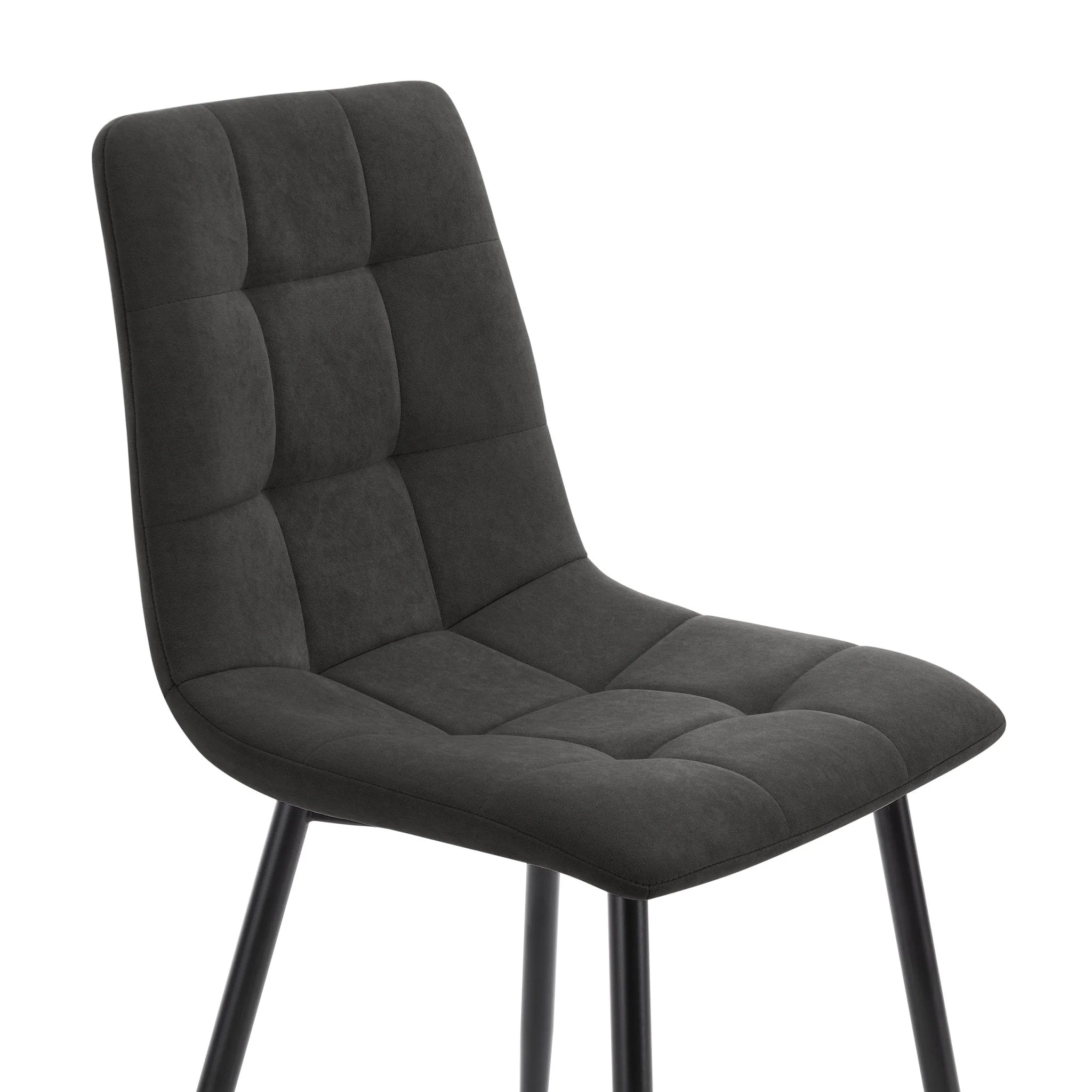 Eden Set Of 2 Dining Chairs - Velvet - Charcoal - Image 6