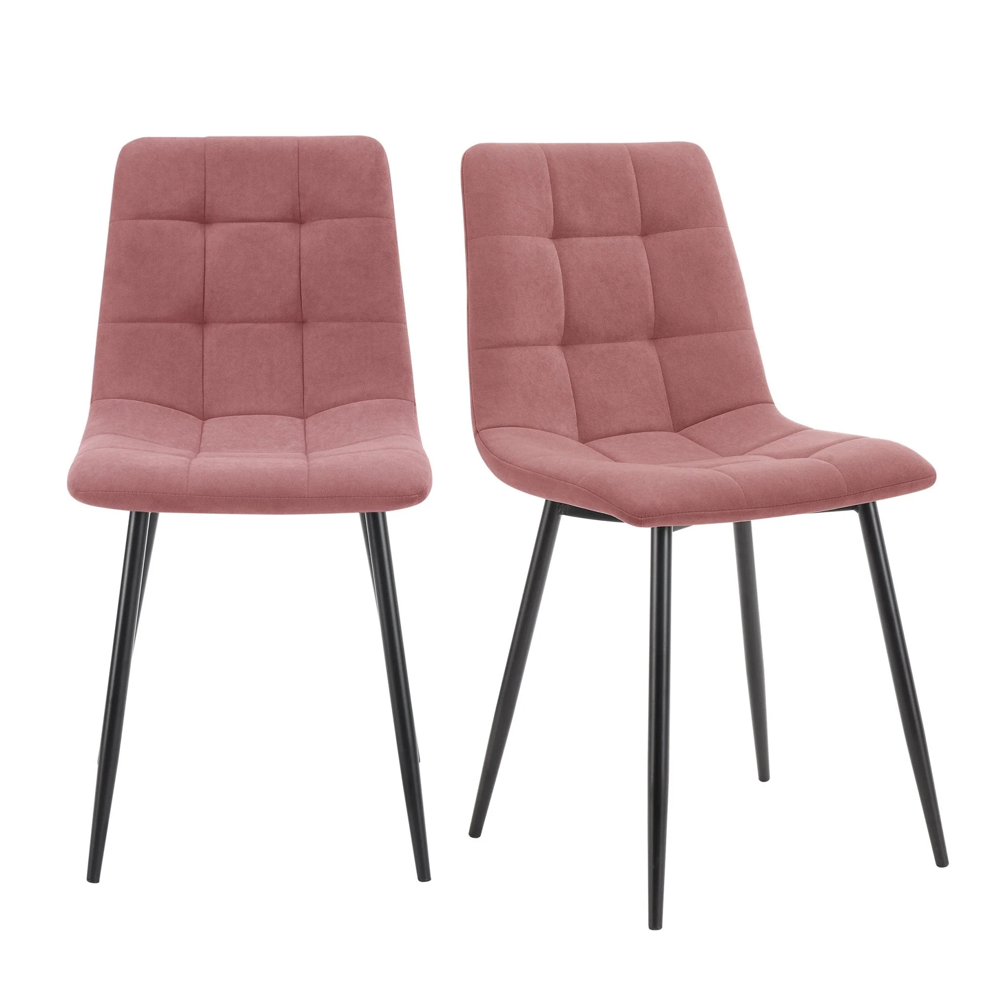 Eden Set Of 2 Dining Chairs - Velvet - Pink - Image 2