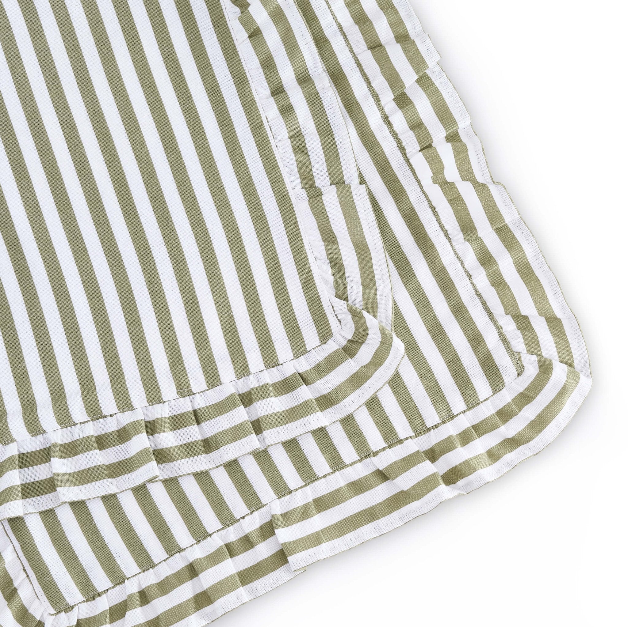 Edith Stripe Frill Edge Table Runner - Olive Green - Image 4
