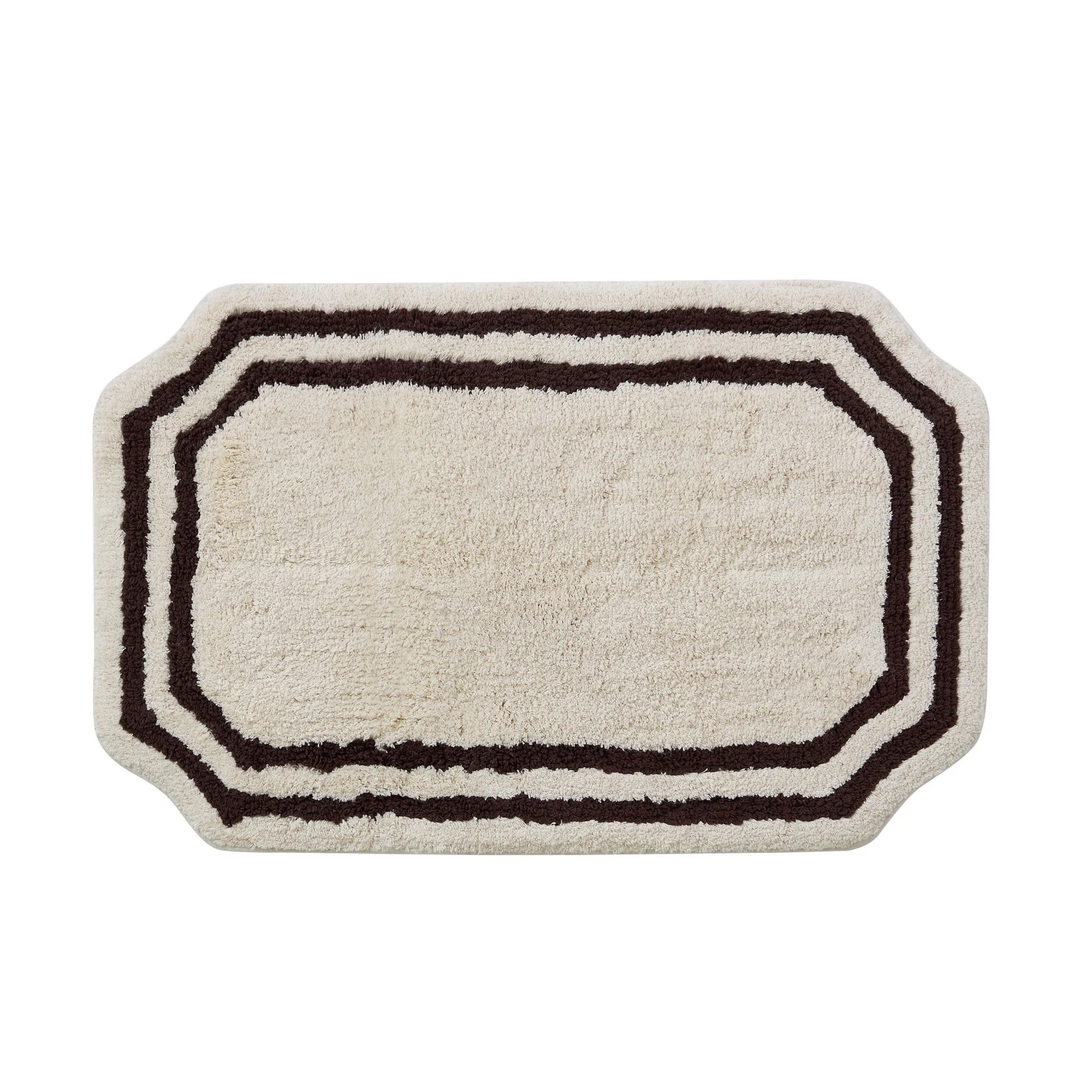 Elba Border Bath Mat - Vanilla & Chocolate - Image 2