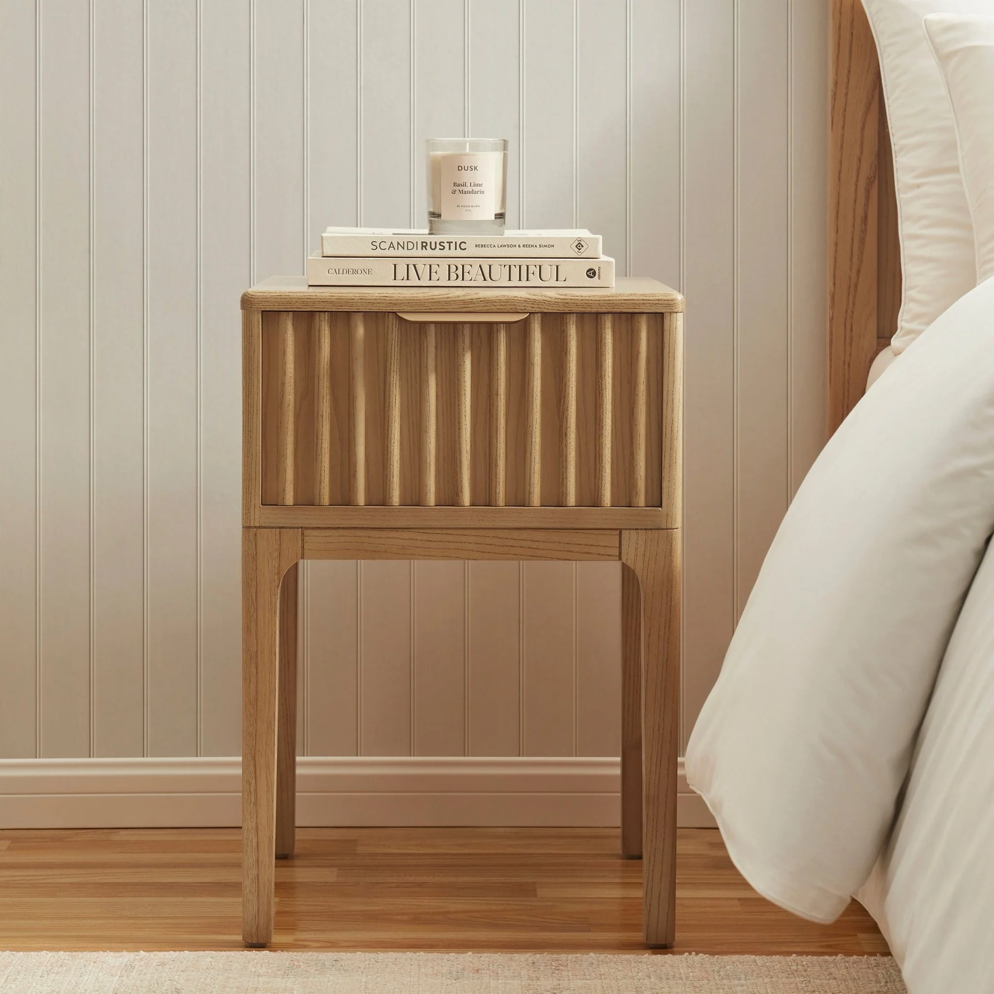 Elena Ash 1 Drawer Nightstand - Light Wood - Image 2