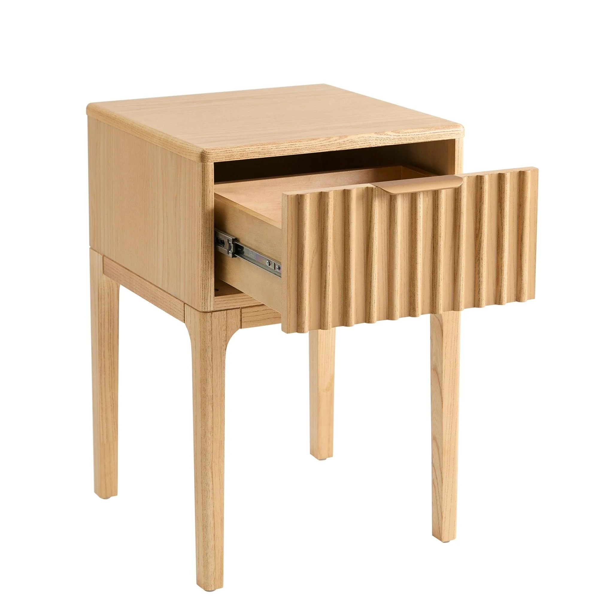 Elena Ash 1 Drawer Nightstand - Light Wood - Image 4