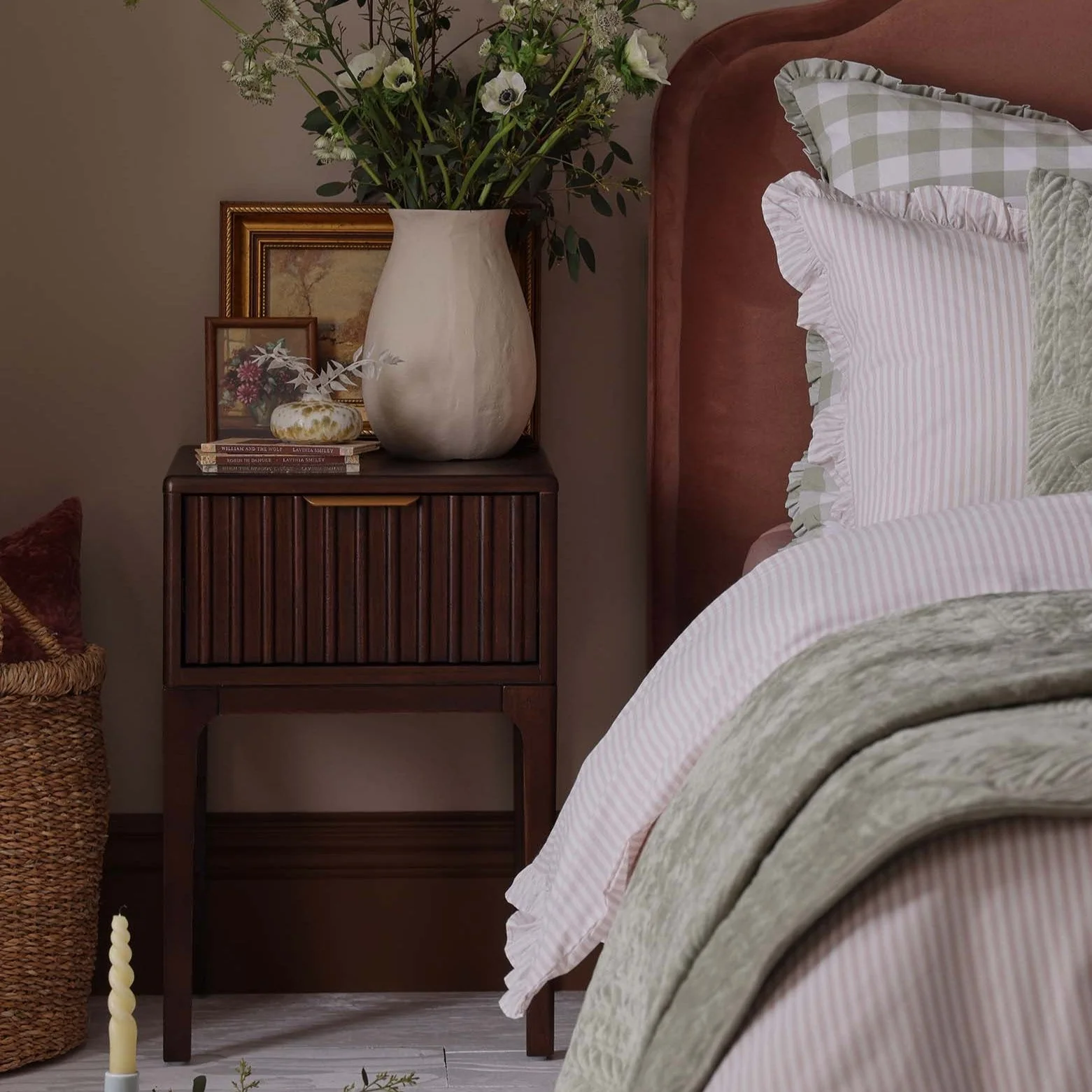 Elena Ash 1 Drawer Nightstand - Walnut - Image 3