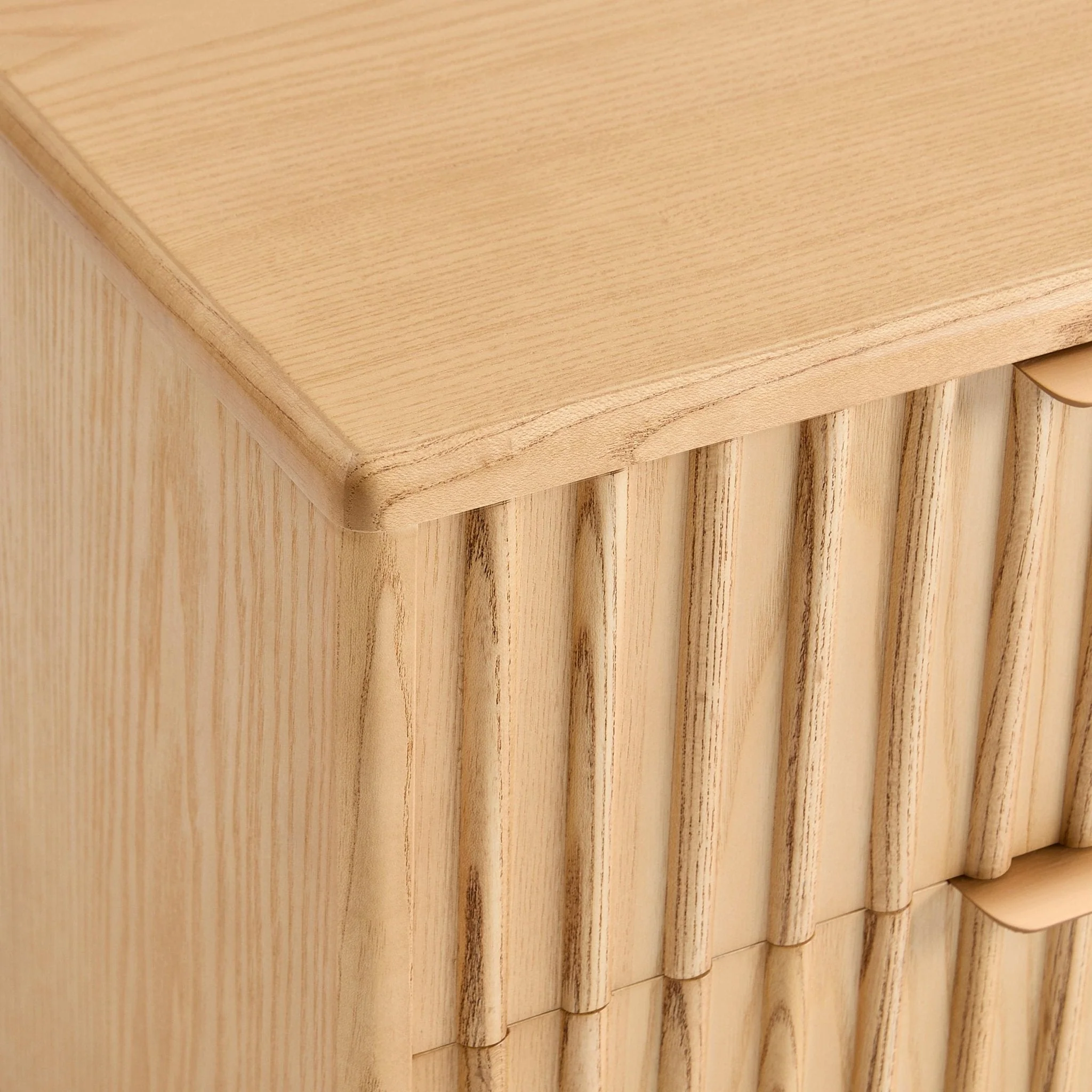 Elena Ash 2 Drawer Bedside Table - Light Wood - Image 7