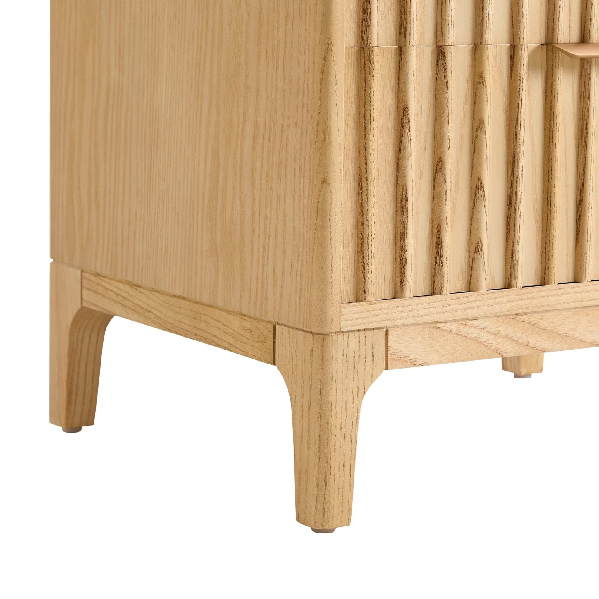 Elena Ash 2 Drawer Bedside Table - Light Wood - Image 8
