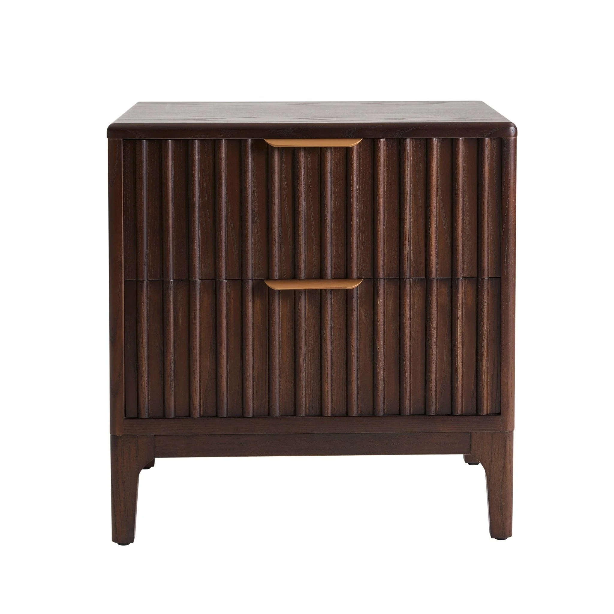 Elena Ash 2 Drawer Bedside Table - Walnut - Image 3