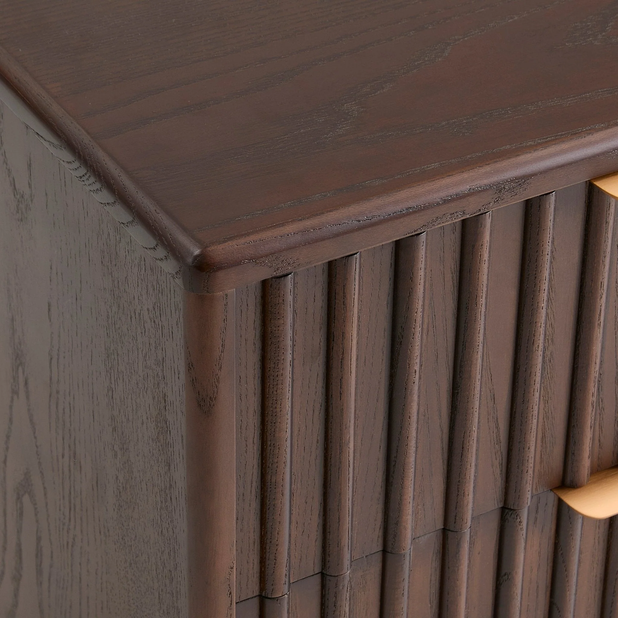 Elena Ash 2 Drawer Bedside Table - Walnut - Image 6
