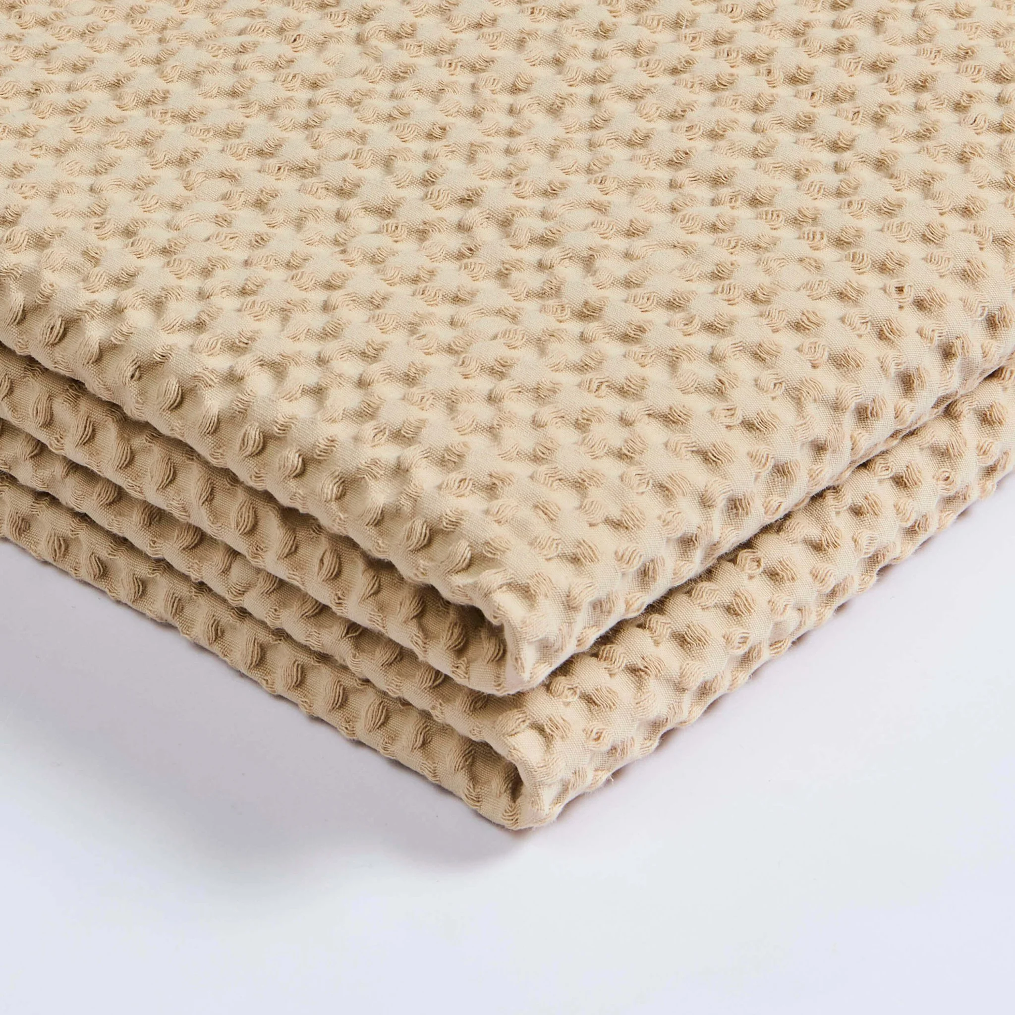 Eleni Cotton Waffle Stonewash Bedspread - Natural - Image 4