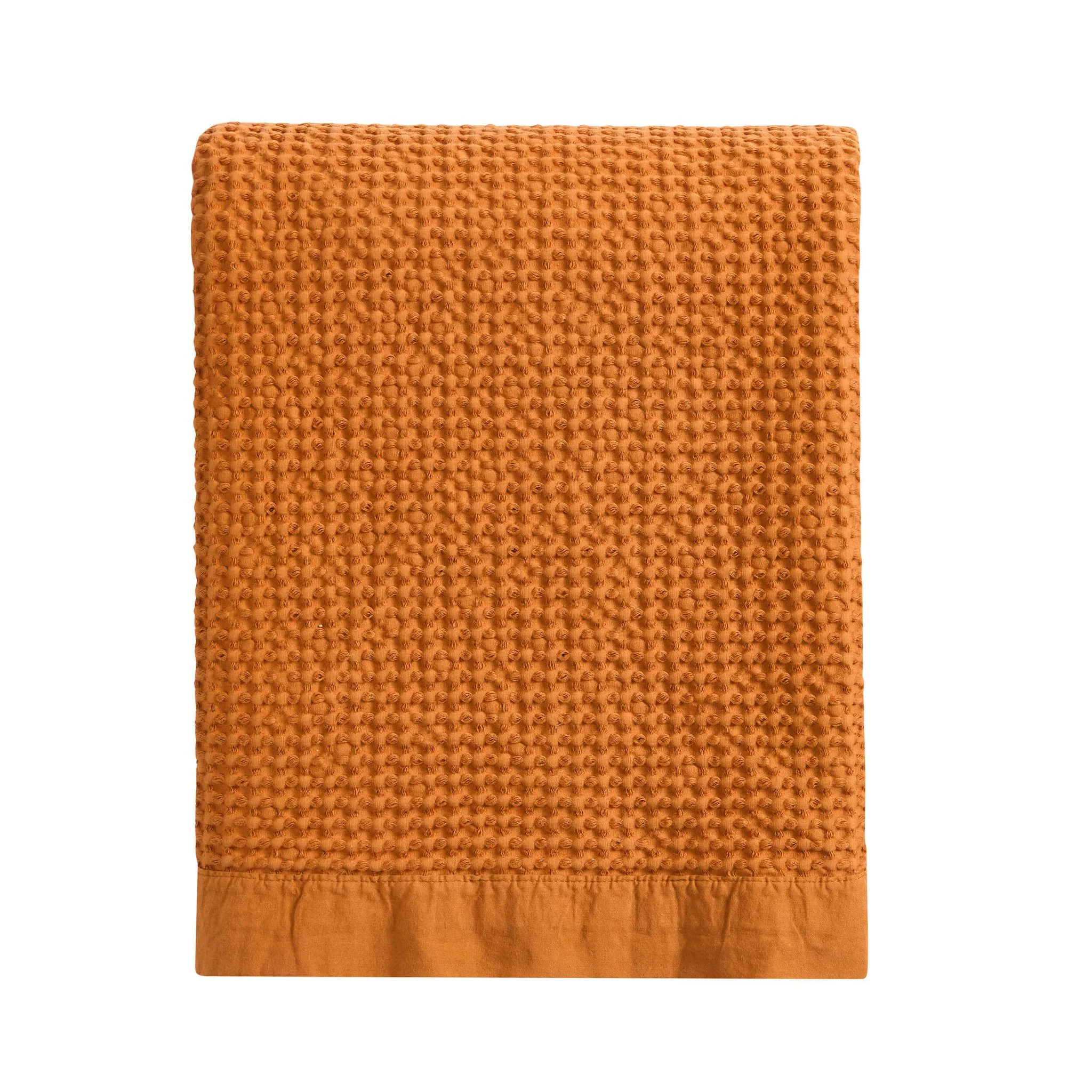 Eleni Cotton Waffle Stonewash Bedspread - Orange - Image 3