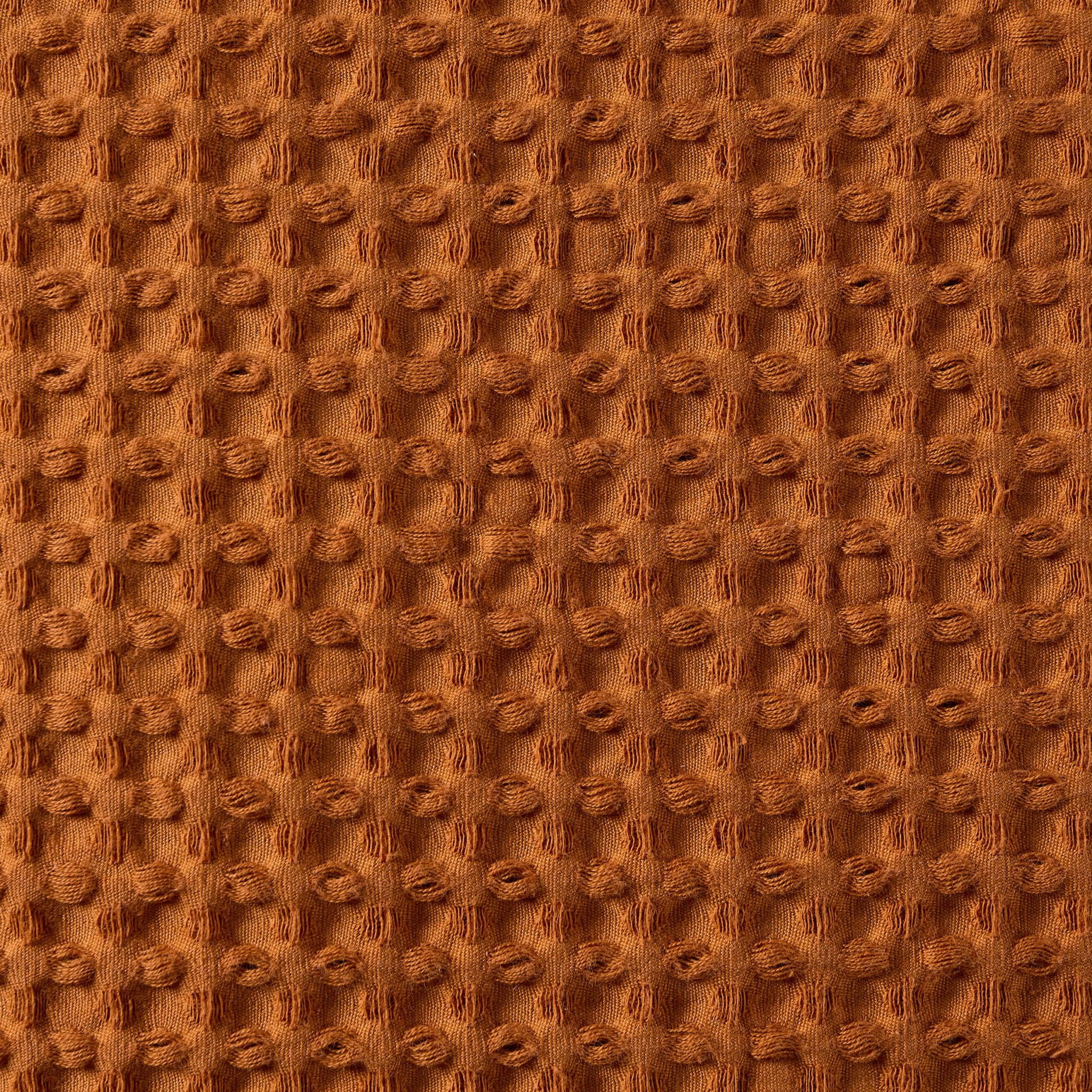 Eleni Cotton Waffle Stonewash Cushion Cover - Orange - Image 4