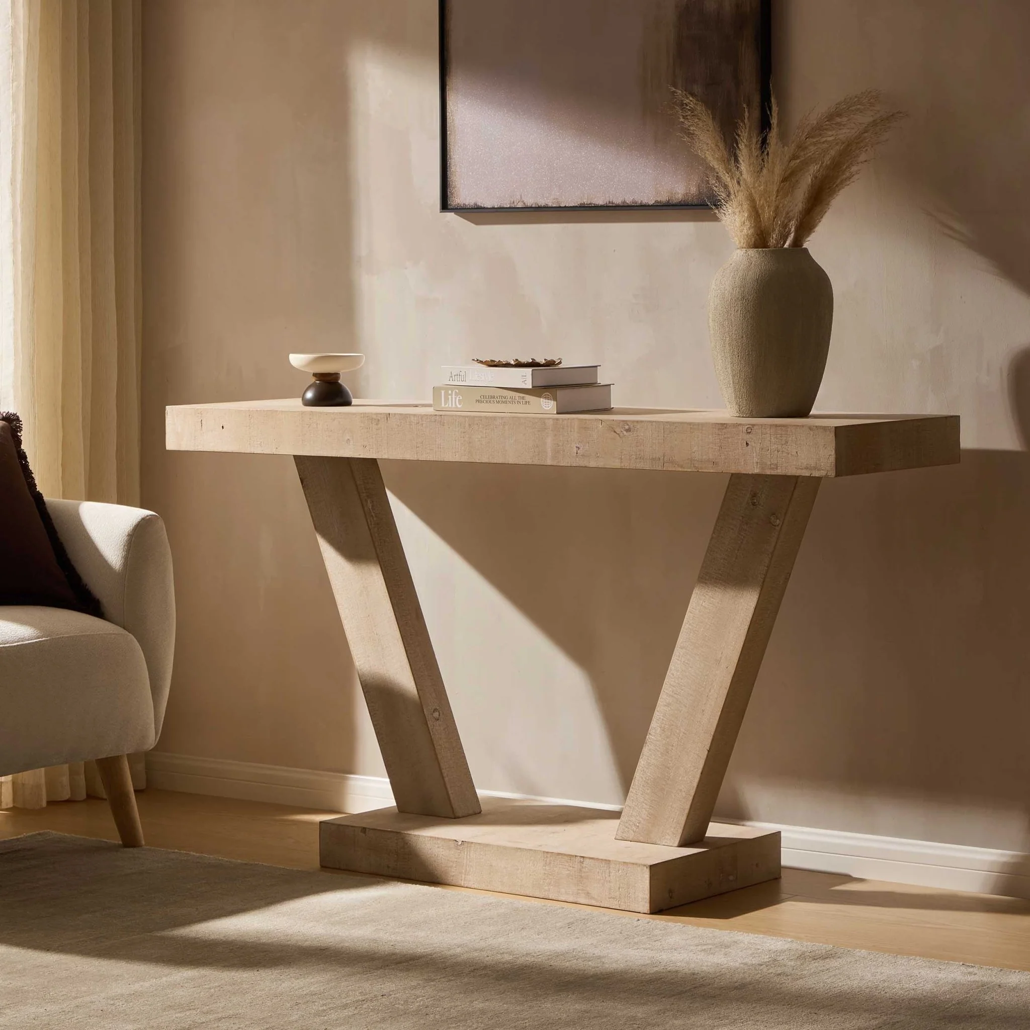 Elina Console Table - Washed Wood