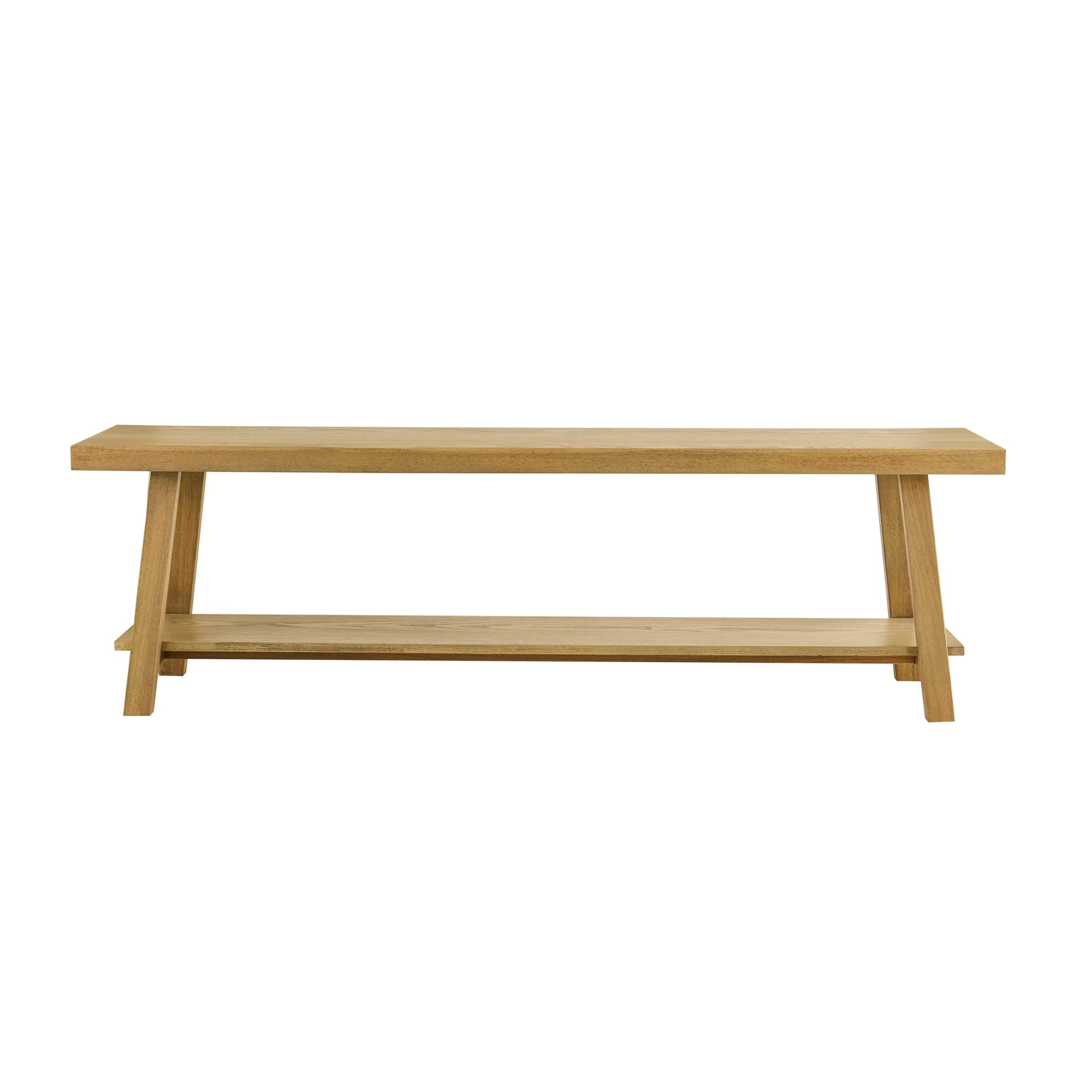 Eliza Wooden Shelf Bench - Light Wood - Image 3