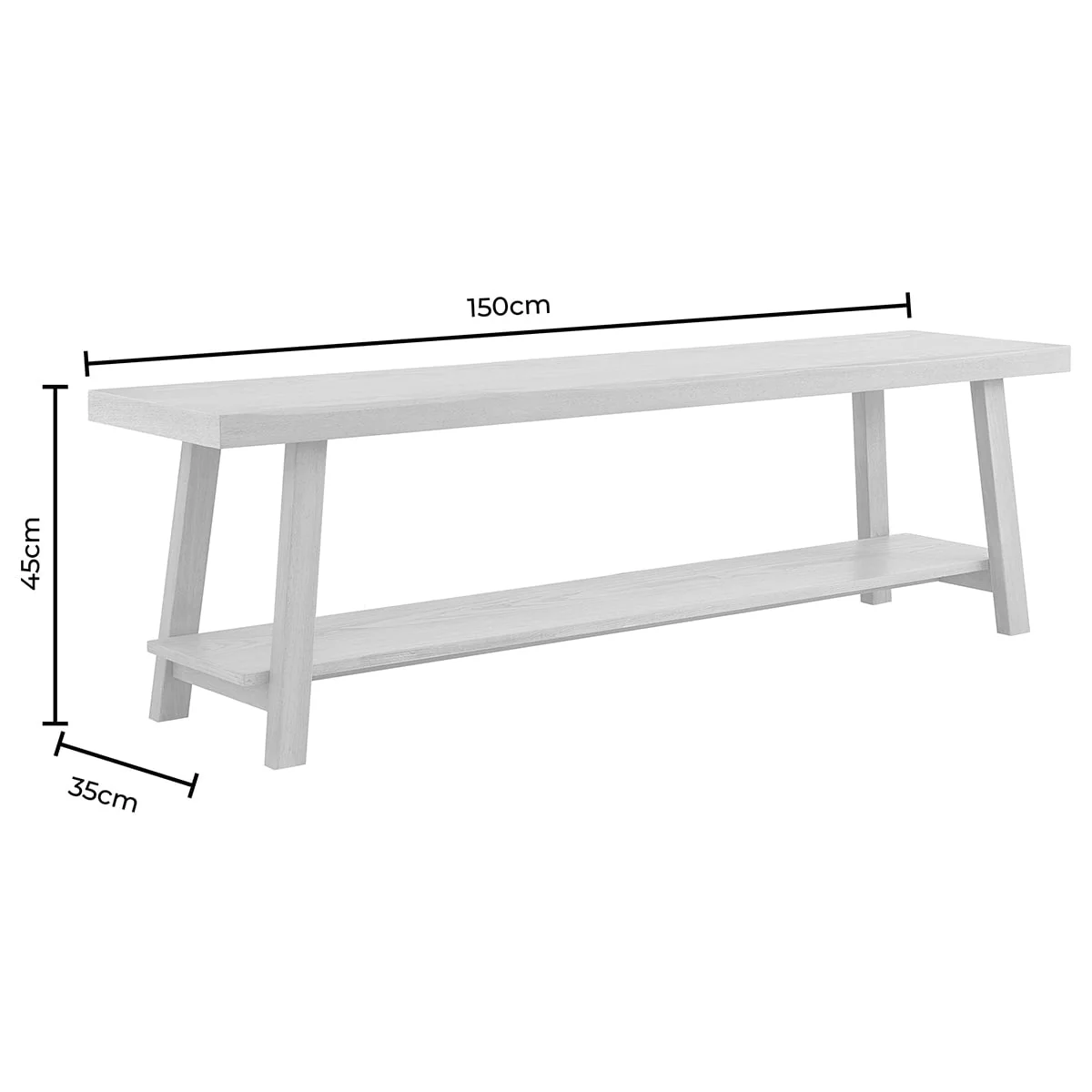 Eliza Wooden Shelf Bench - Light Wood - Image 9