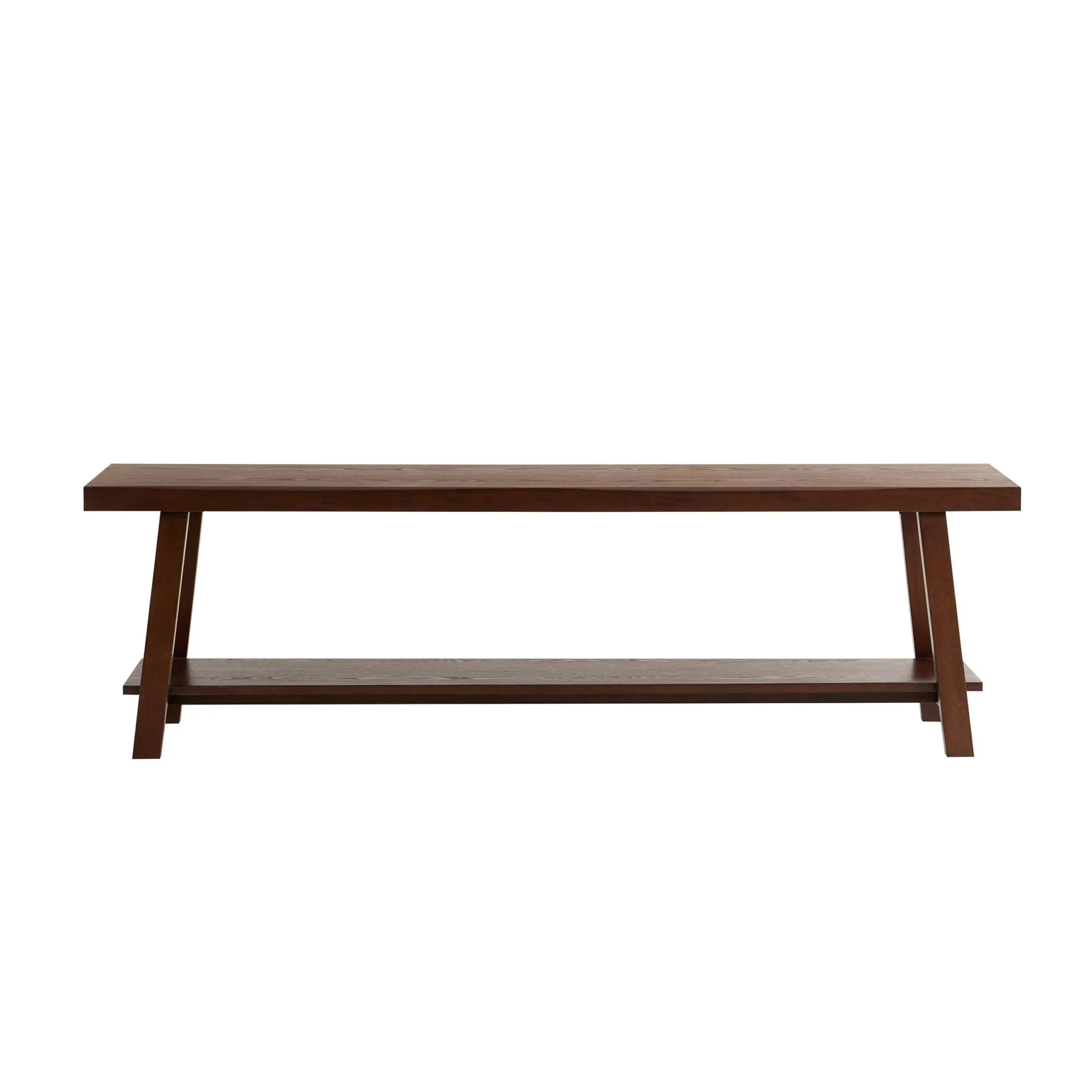 Eliza Wooden Shelf Bench - Walnut - Image 3