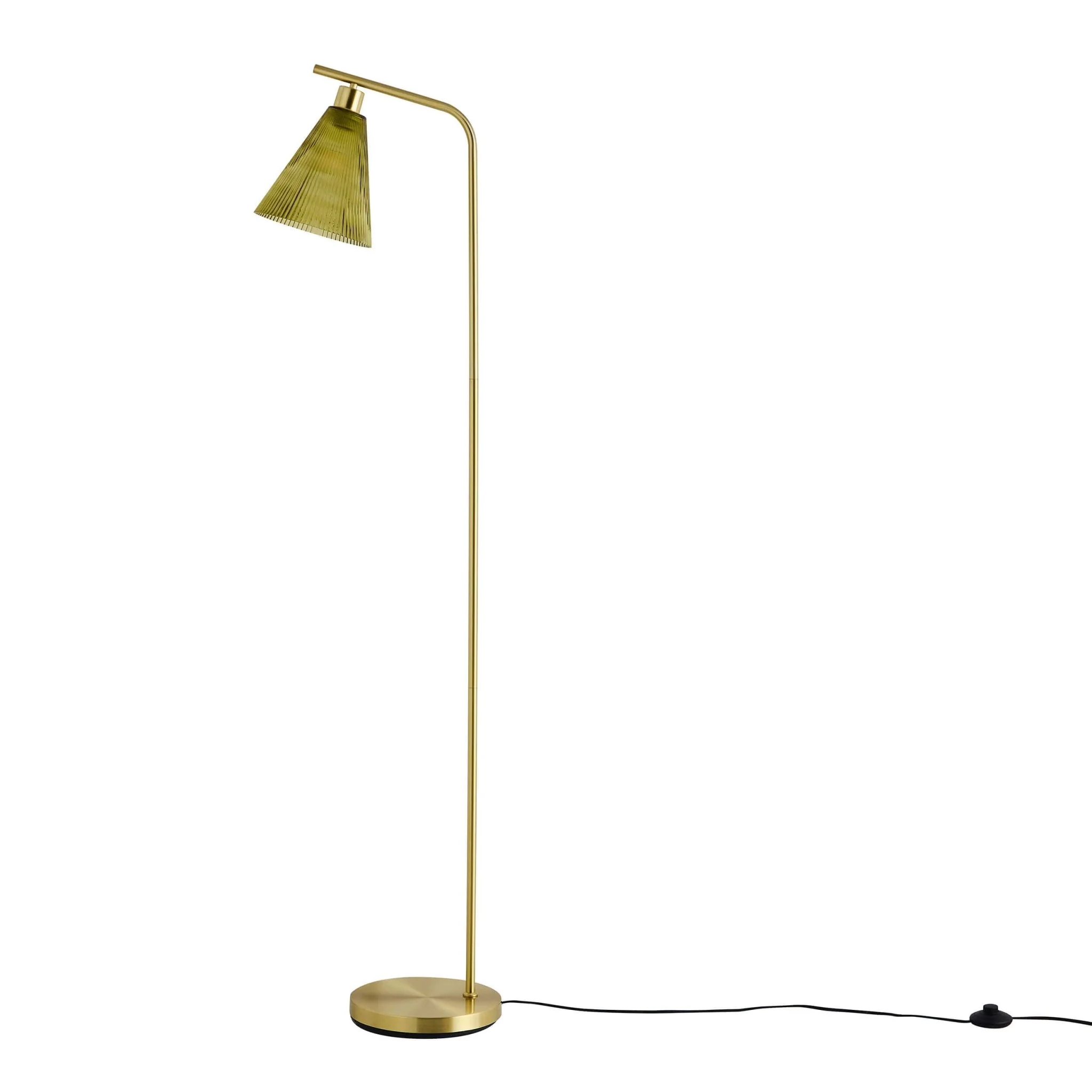Ella Glass Conical Striped Floor Lamp - Green - Image 3