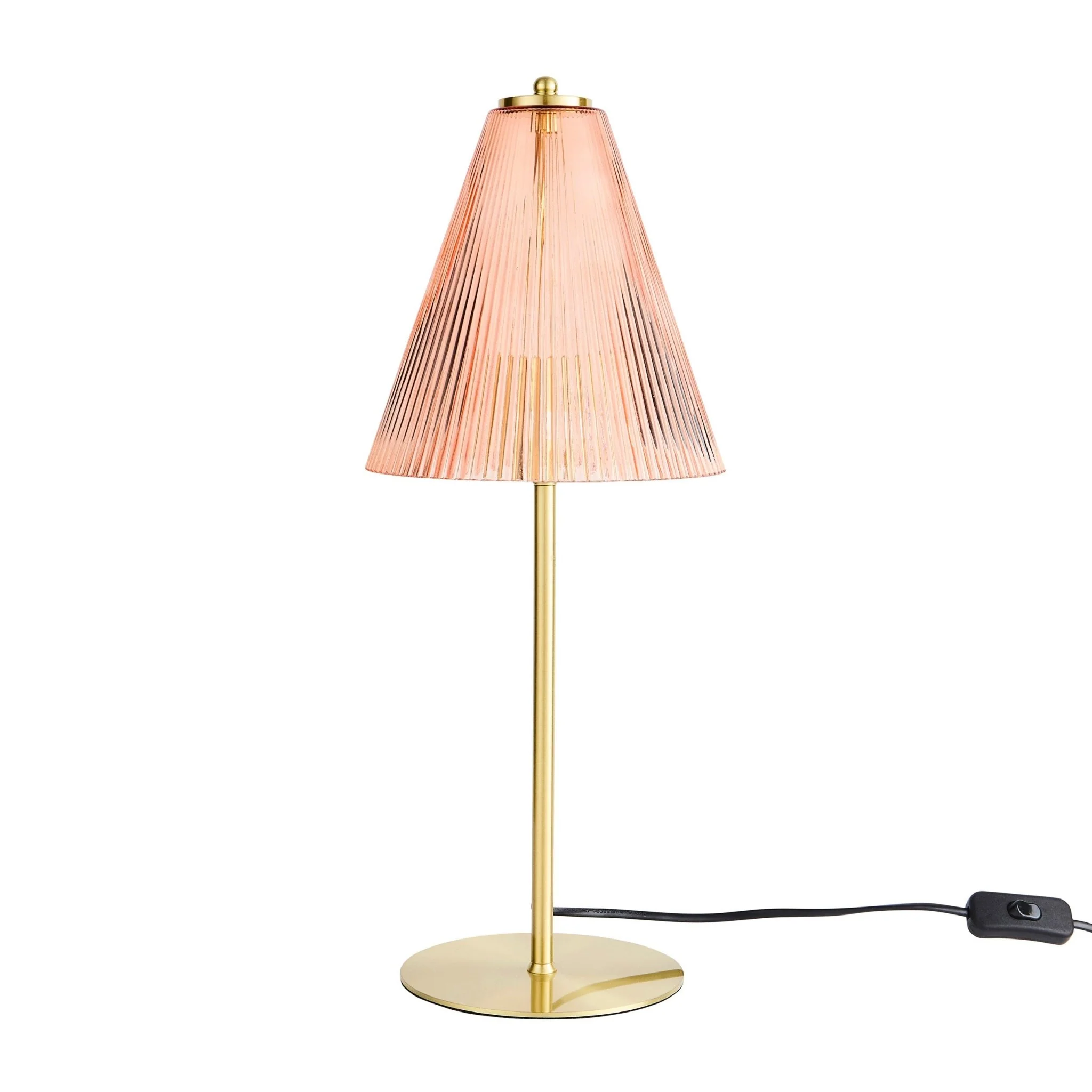 Ella Glass Conical Striped Table Lamp - Amber - Image 3