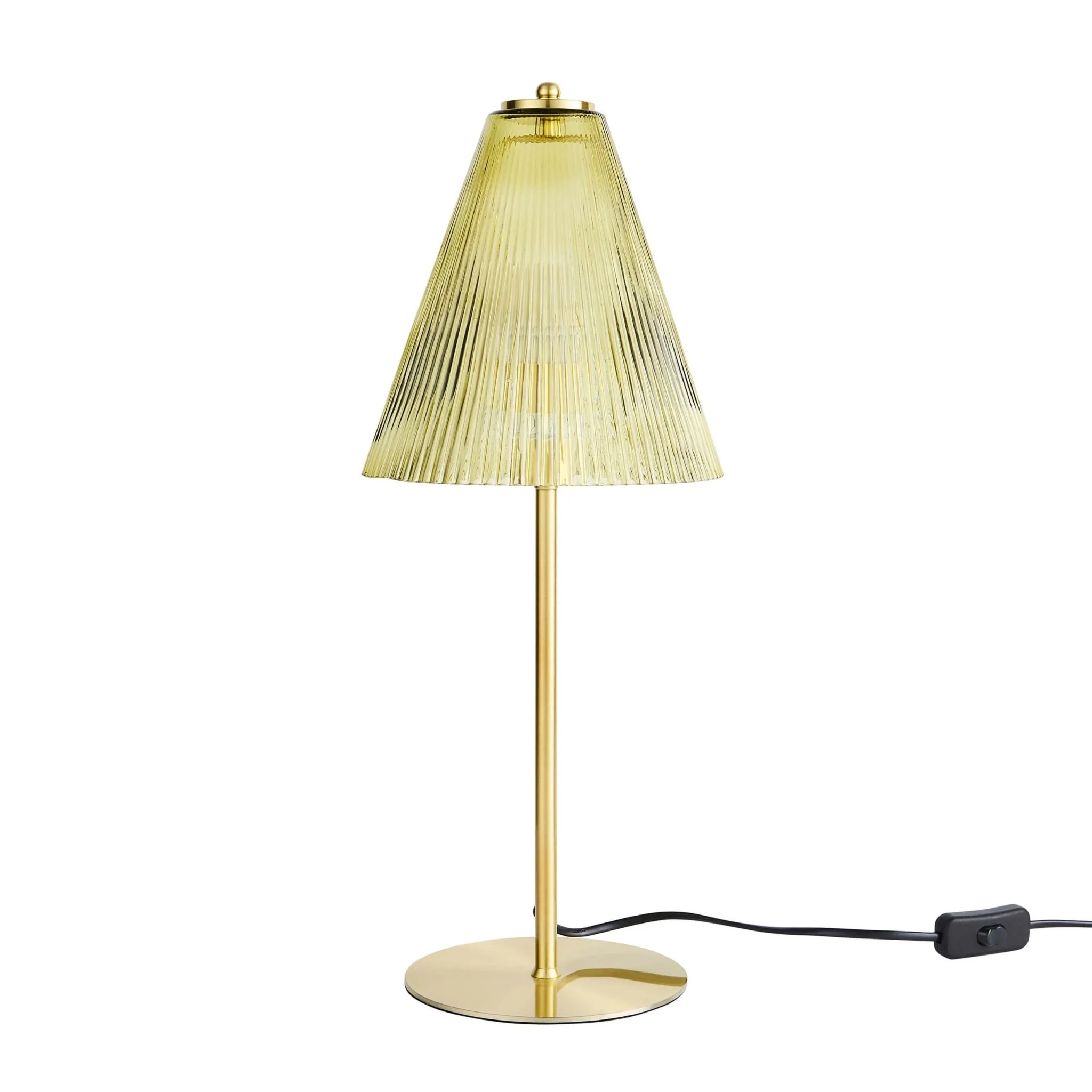 Ella Glass Conical Striped Table Lamp - Green - Image 3
