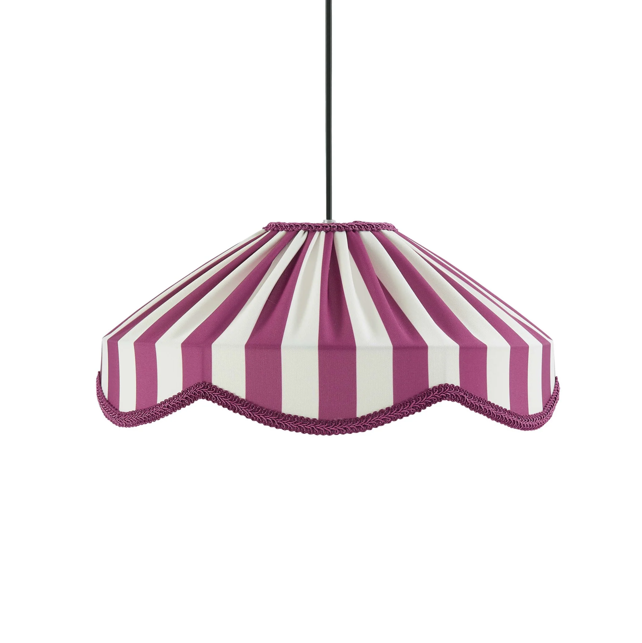 Elliot Linen Scallop Stripe Ceiling Shade - Plum - Image 4