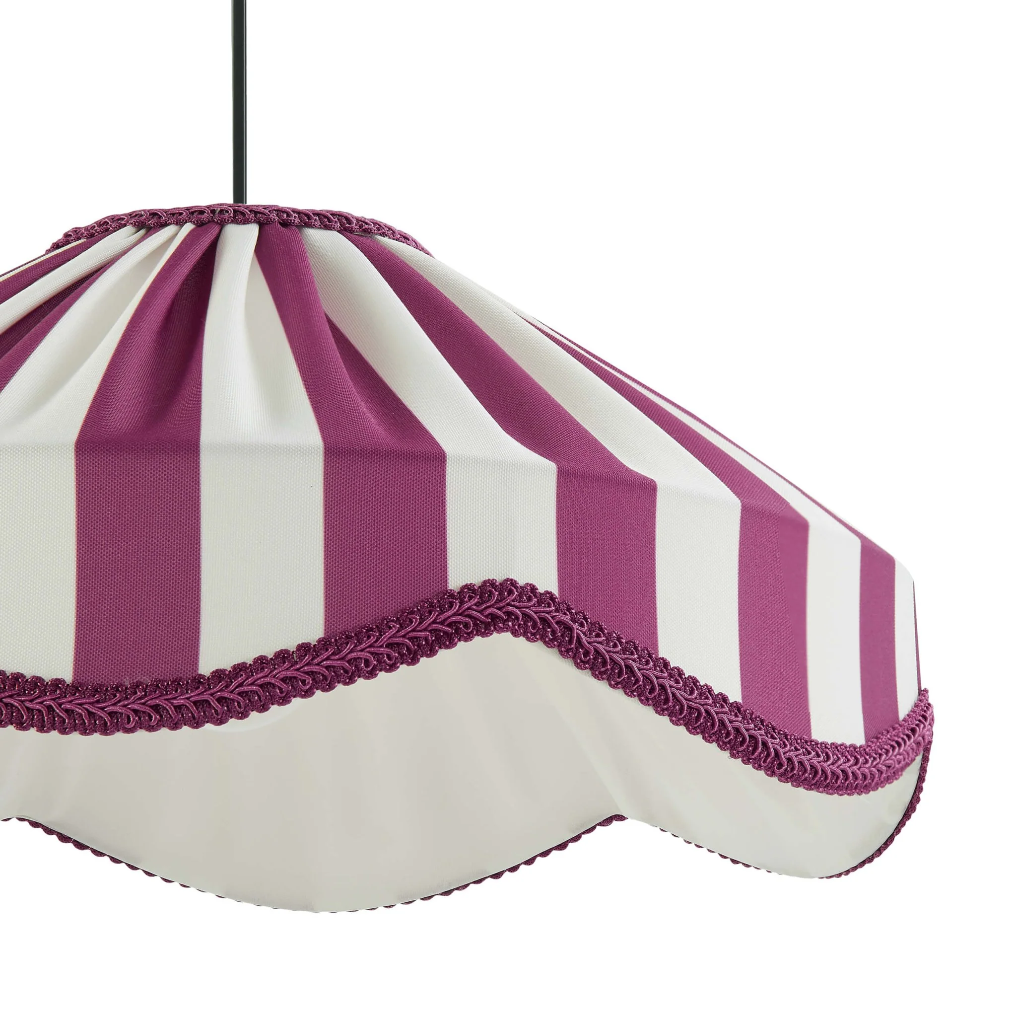 Elliot Linen Scallop Stripe Ceiling Shade - Plum - Image 5