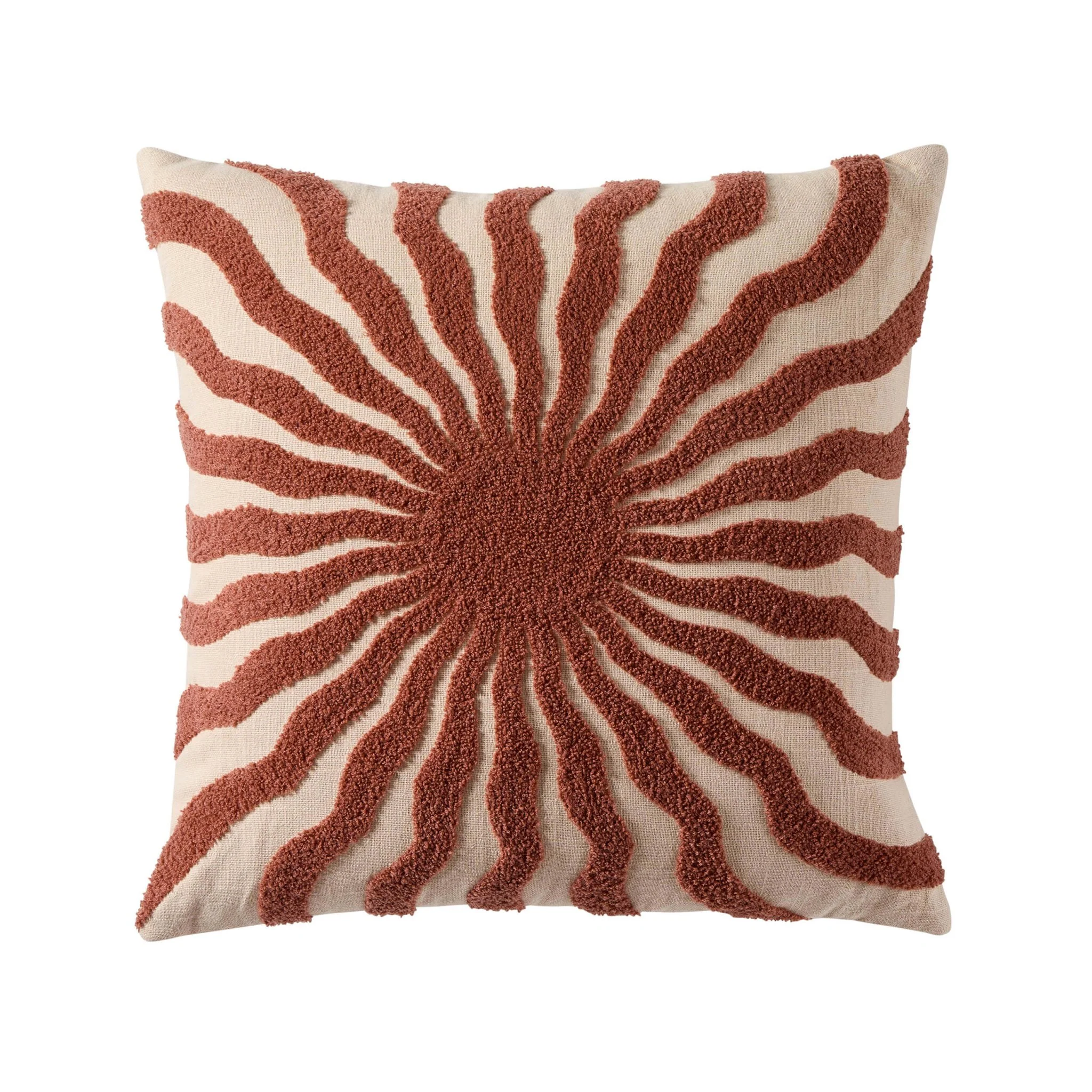 Embroidered Sun Cushion Cover - Burnt Orange - Image 3