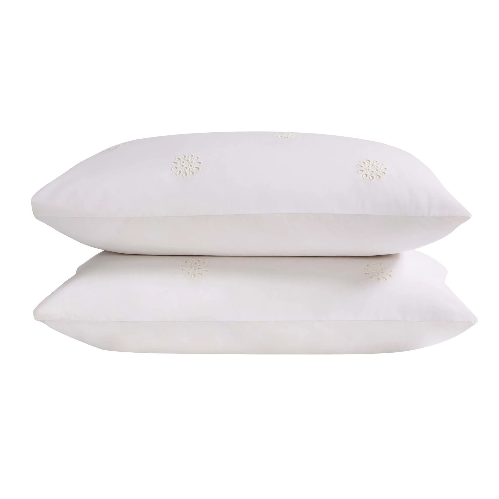 Emily 100% Cotton Broderie Anglaise Duvet Cover & Pillowcase Set - White - Image 9
