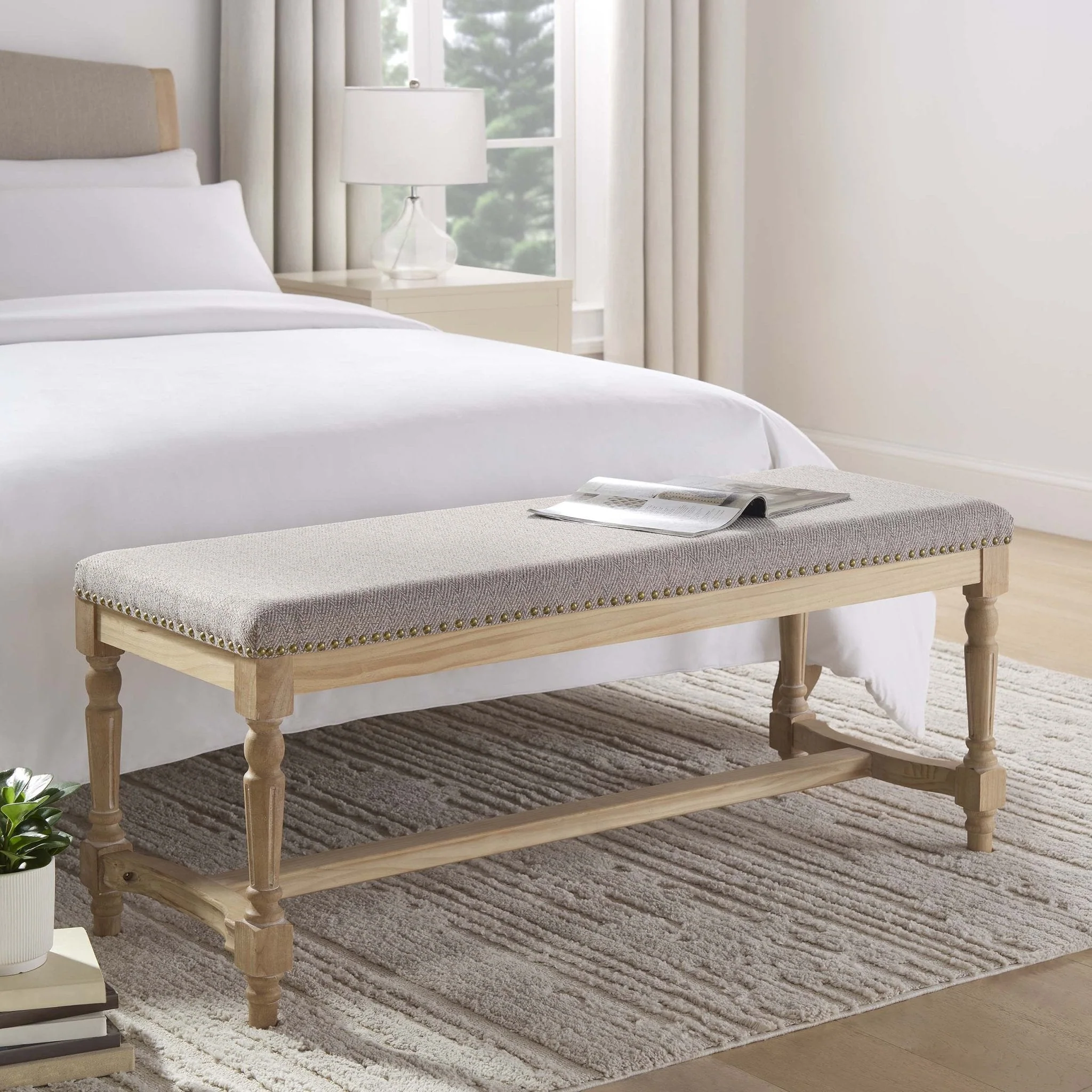 Emley Bench - Natural Chevron