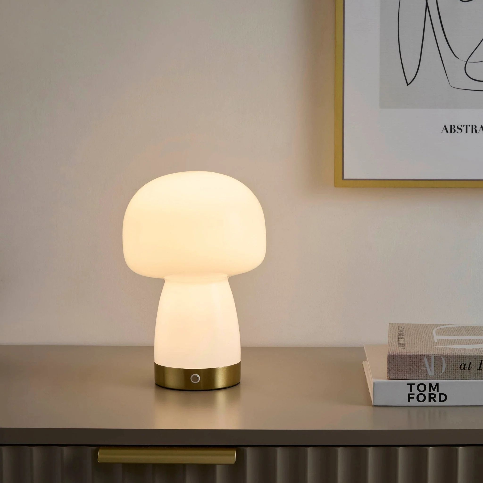Enoki LED Rechargeable Wireless Lamp - White/Gold