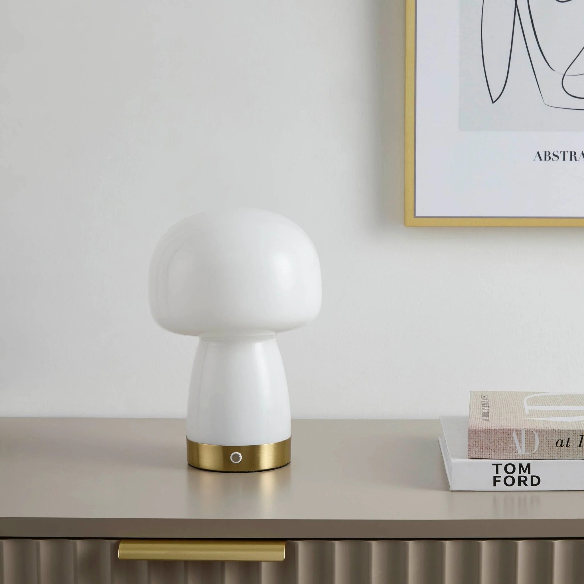 Enoki LED Rechargeable Wireless Lamp - White/Gold - Image 2