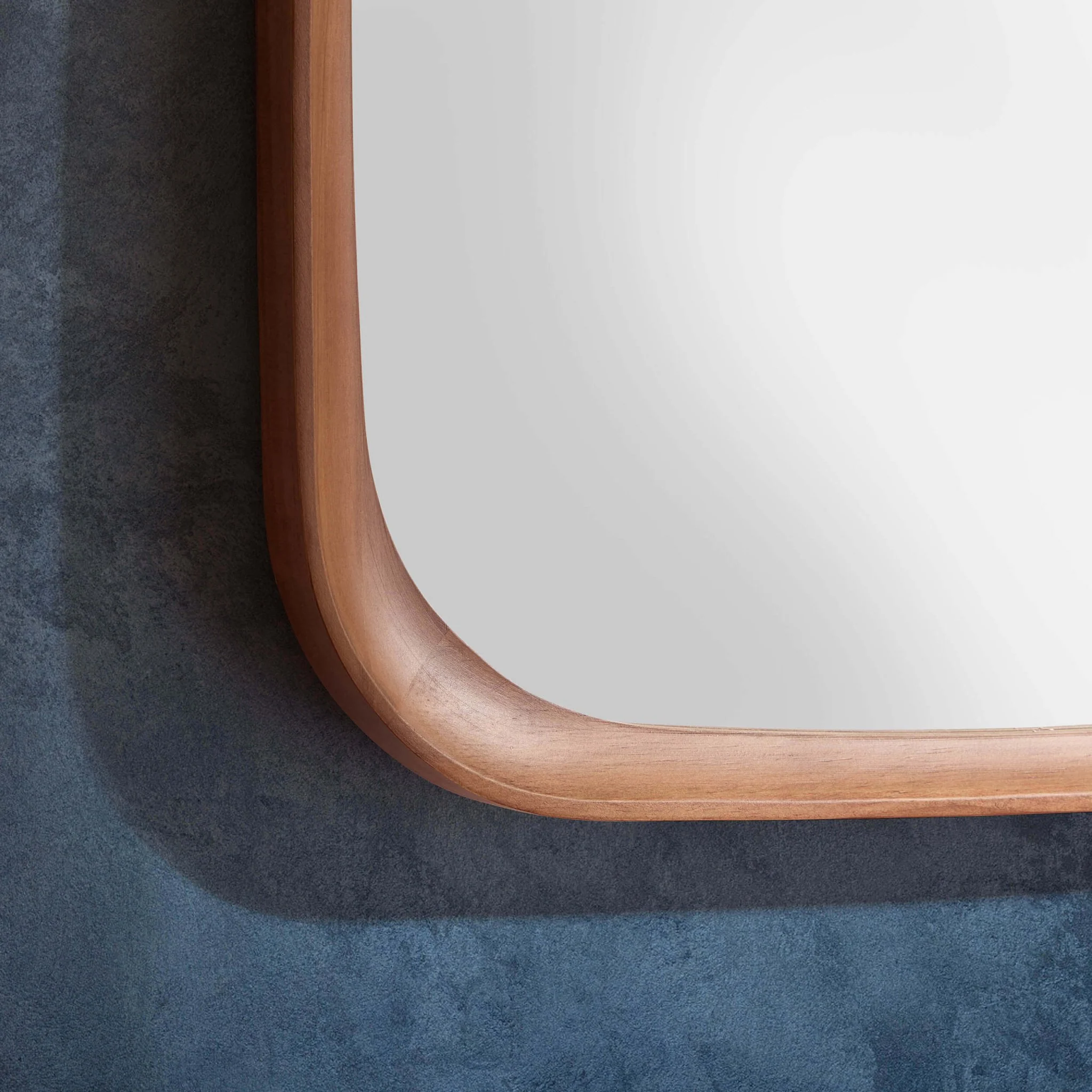 Ernie Retro Square Wood Mirror - Mid Wood - Image 2