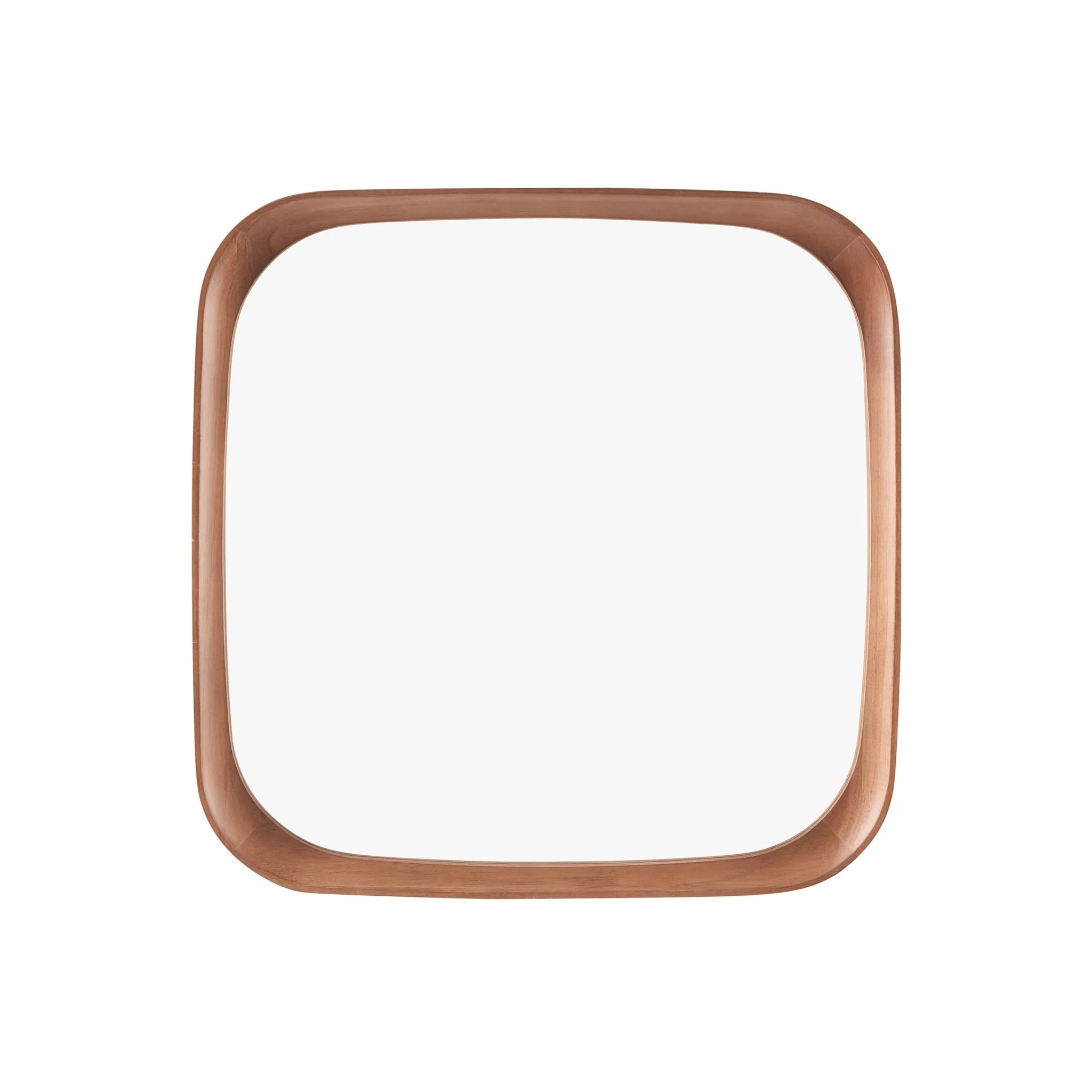 Ernie Retro Square Wood Mirror - Mid Wood - Image 3