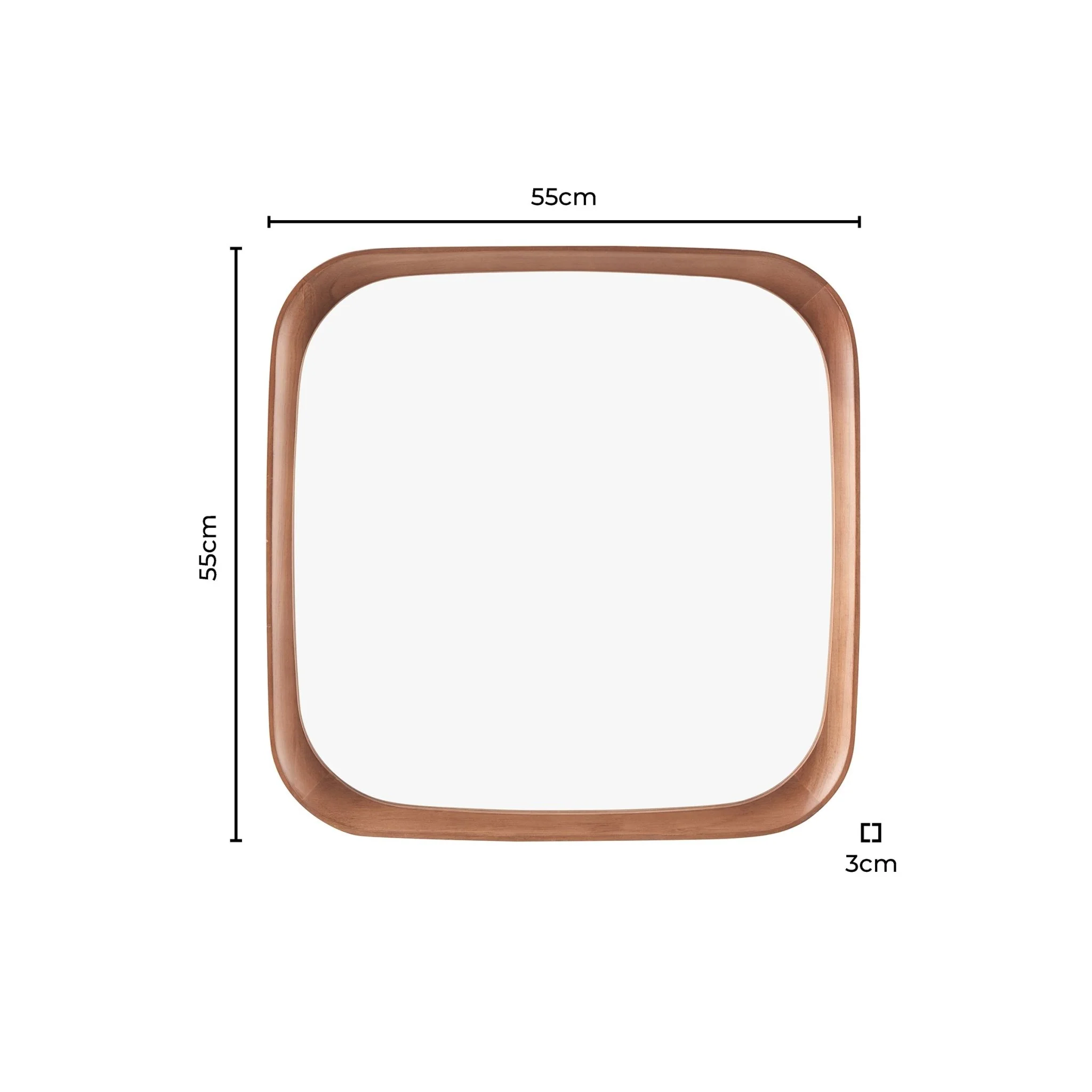 Ernie Retro Square Wood Mirror - Mid Wood - Image 4