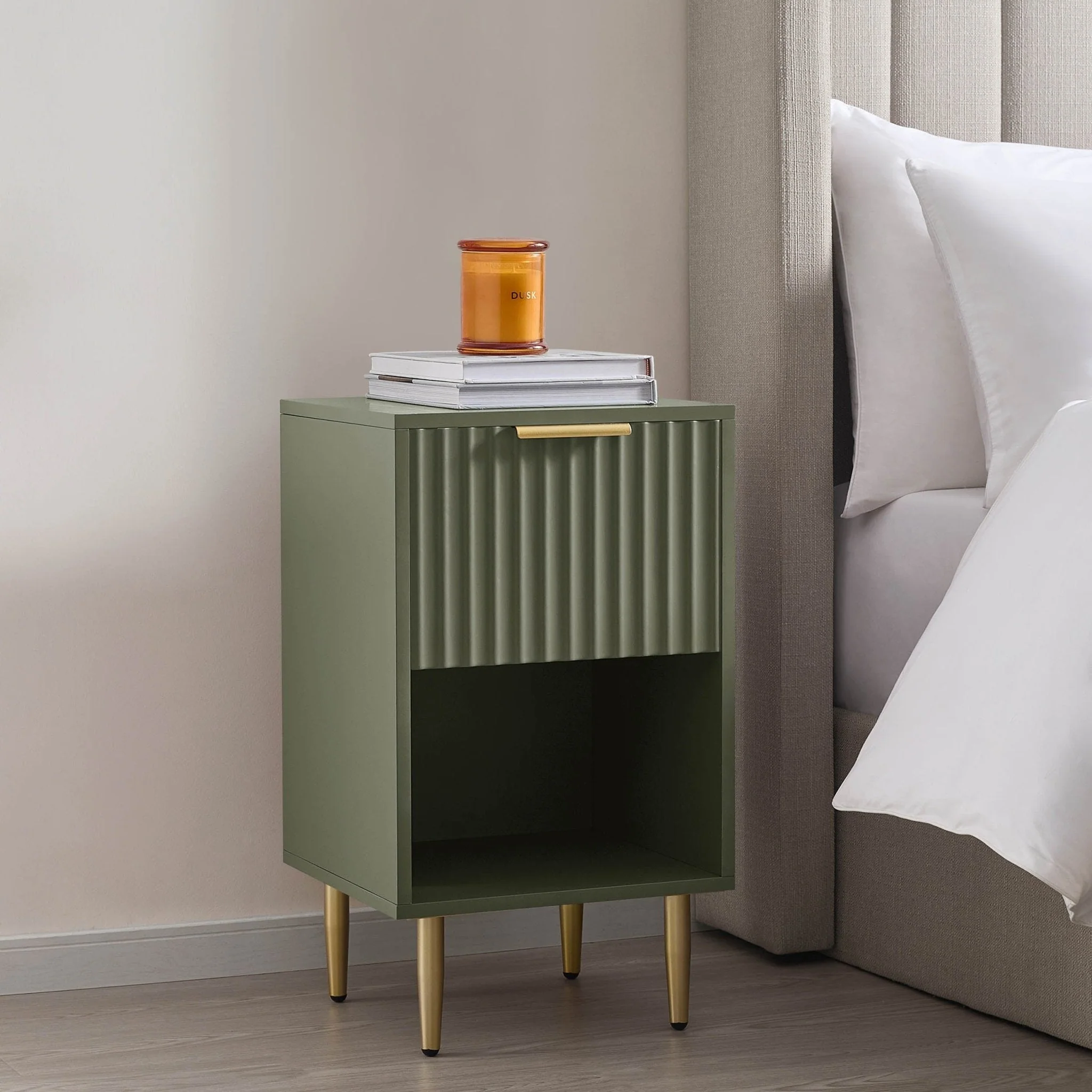 Evie 1 Drawer Nightstand - Vetiver