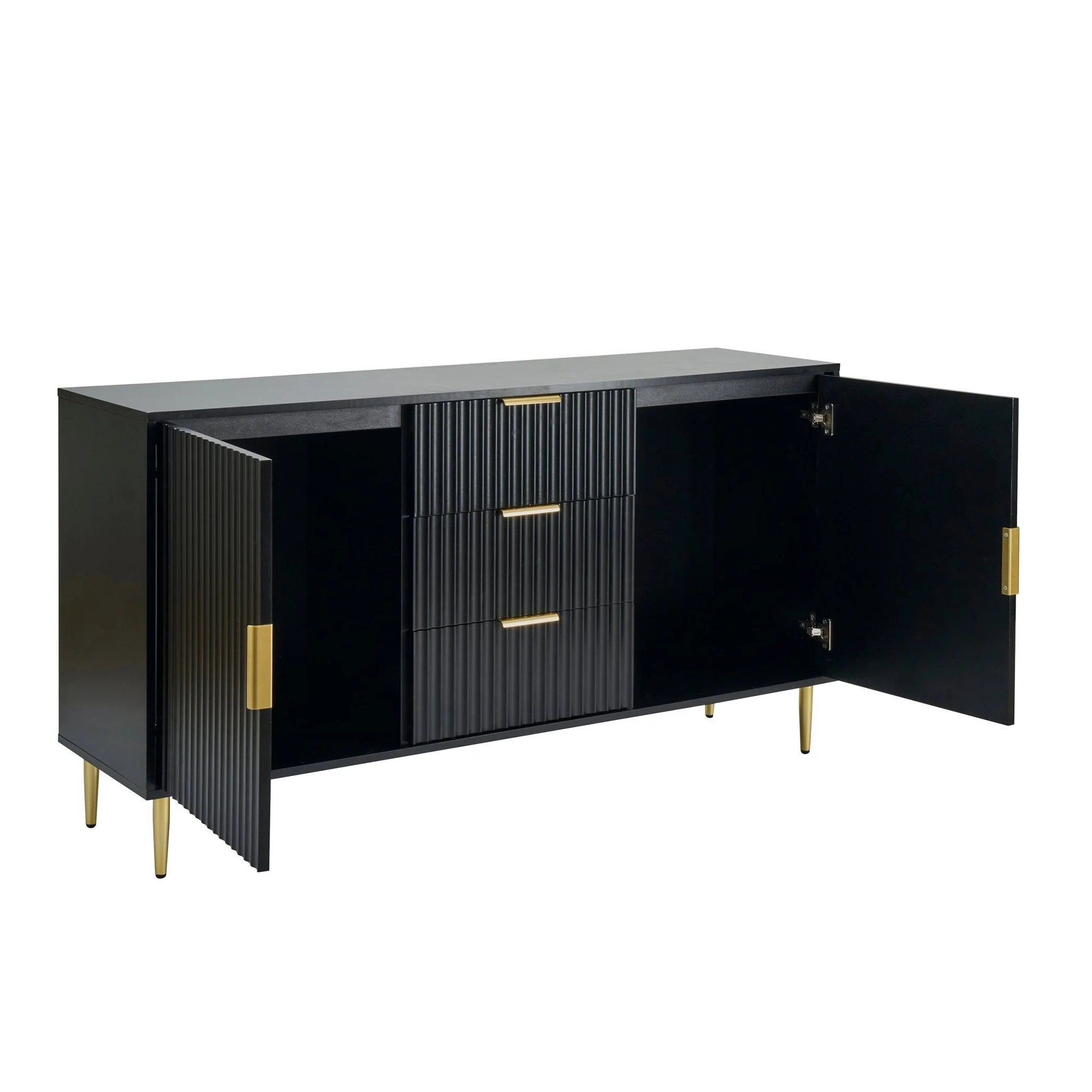 Evie 2 Door Sideboard with Drawers - Black - Image 6