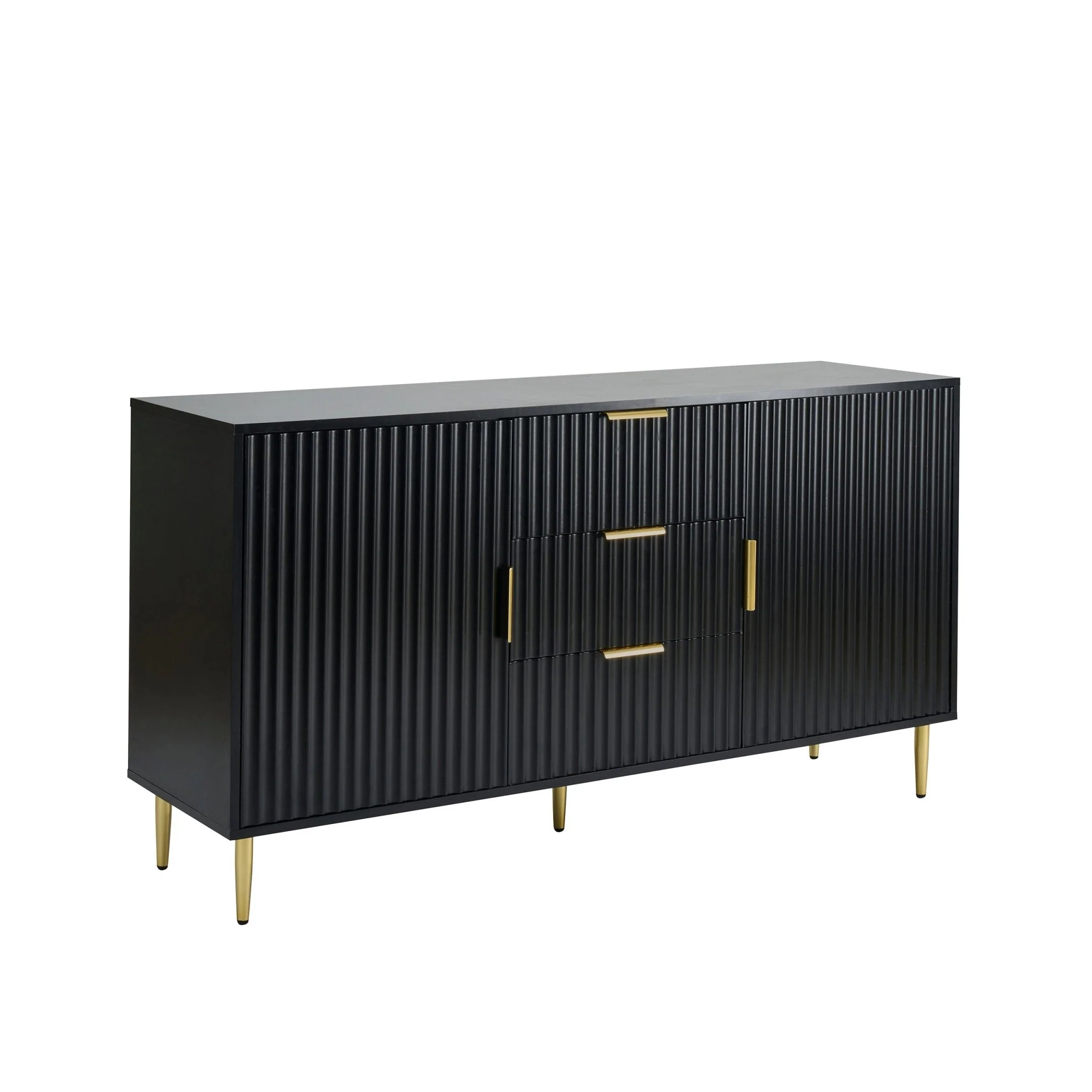 Evie 2 Door Sideboard with Drawers - Black - Image 7