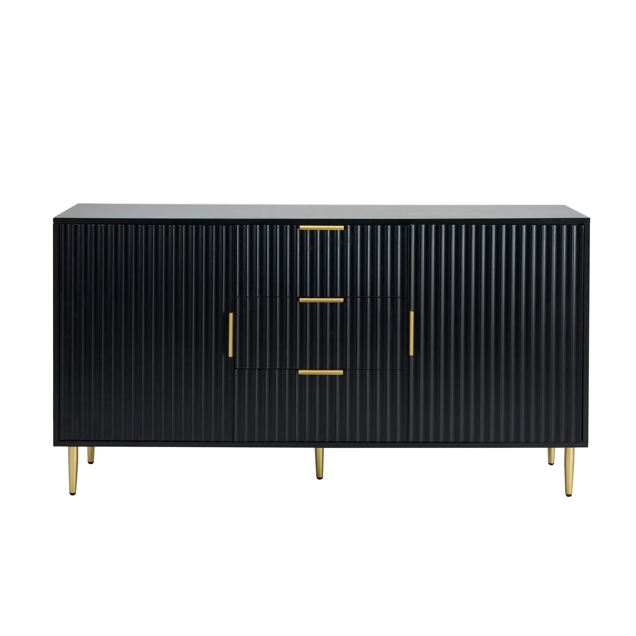 Evie 2 Door Sideboard with Drawers - Black - Image 8
