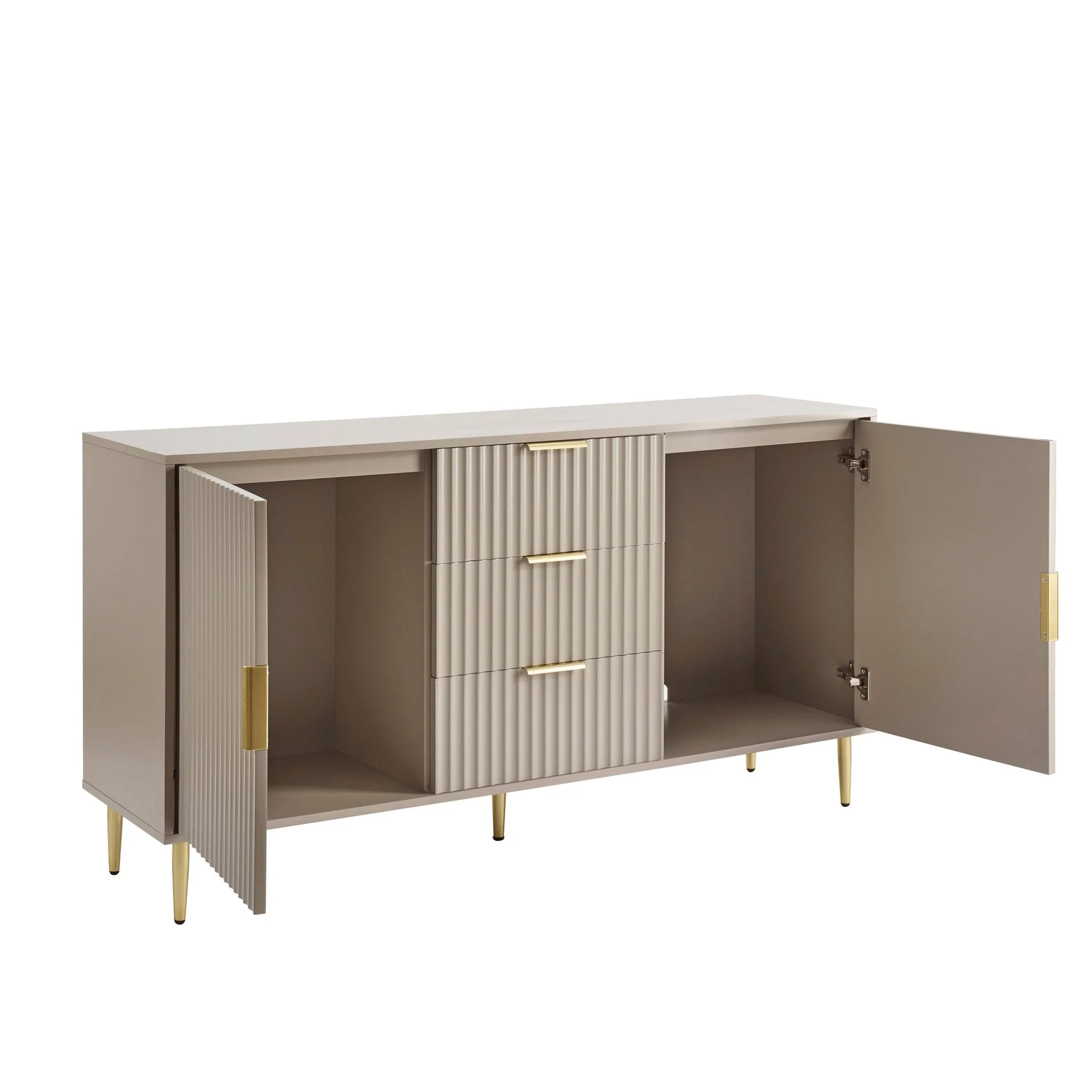 Evie 2 Door Sideboard with Drawers - Taupe - Image 3