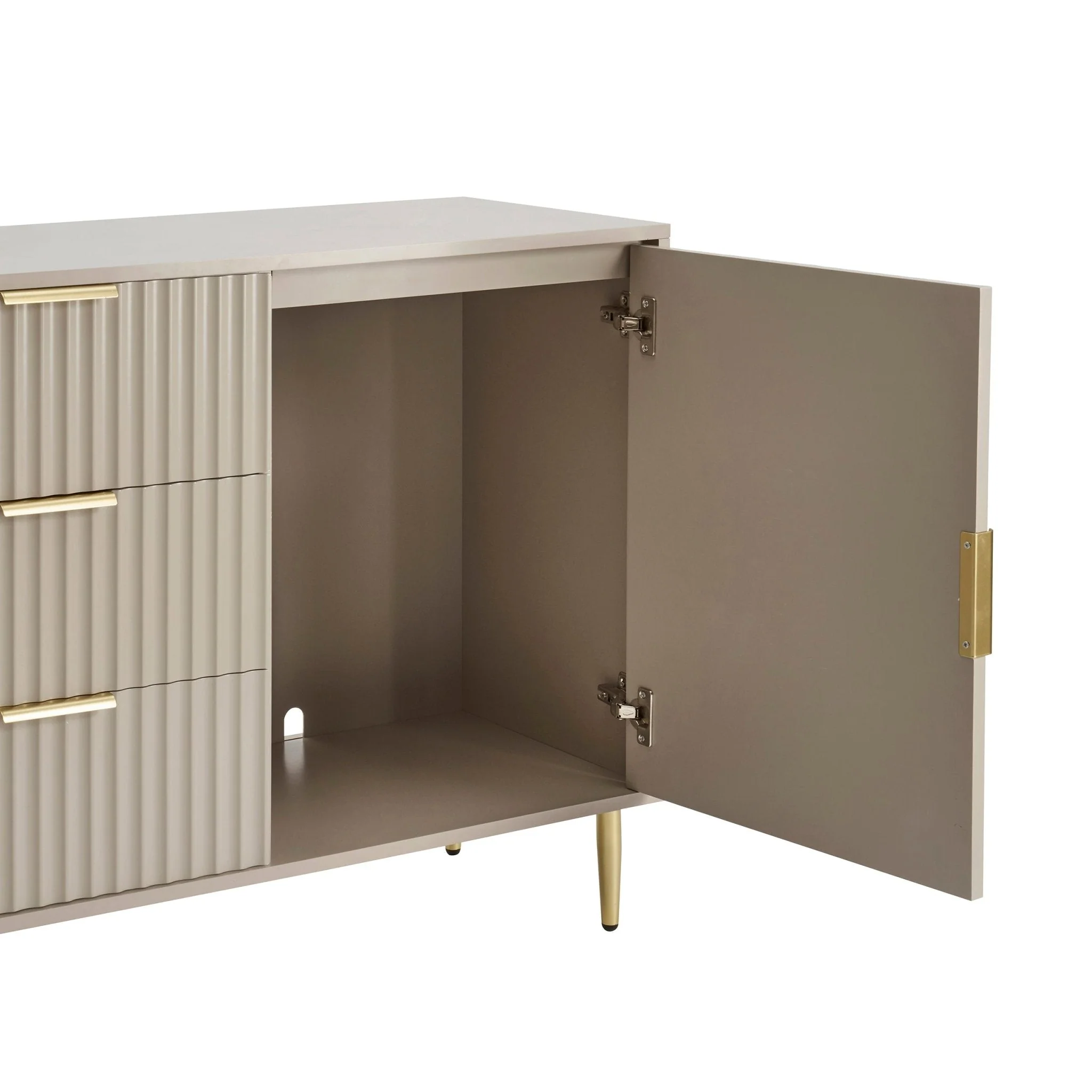 Evie 2 Door Sideboard with Drawers - Taupe - Image 6