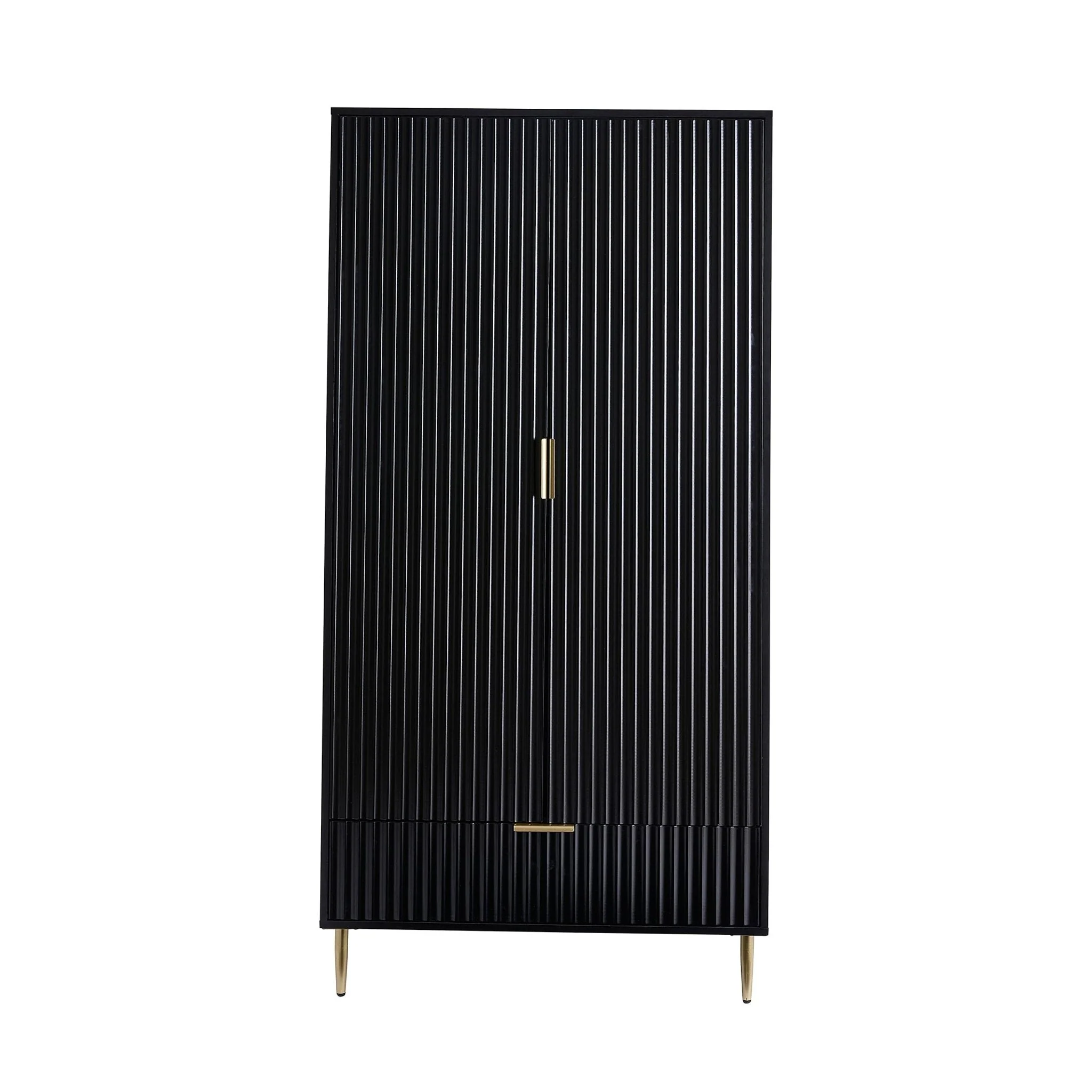 Evie 2 Door Wardrobe with Drawer - Black - Image 3