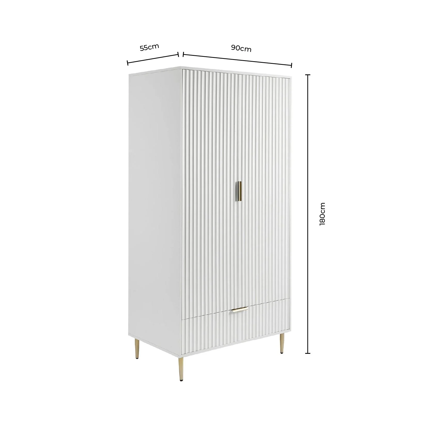Evie 2 Door Wardrobe with Drawer - Vetiver - Image 2
