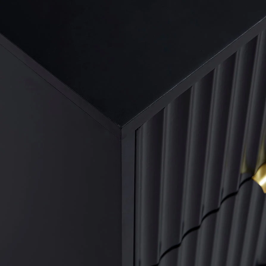 Evie 2 Drawer Bedside Table - Black - Image 5