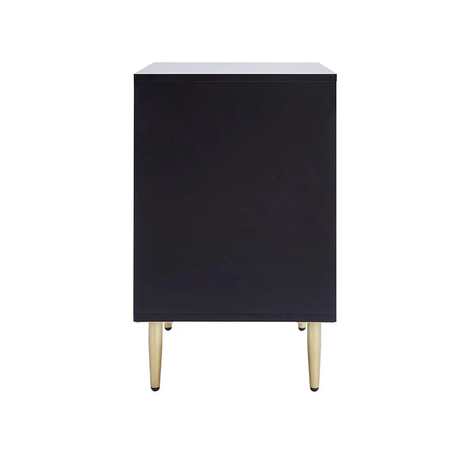 Evie 2 Drawer Bedside Table - Black - Image 8