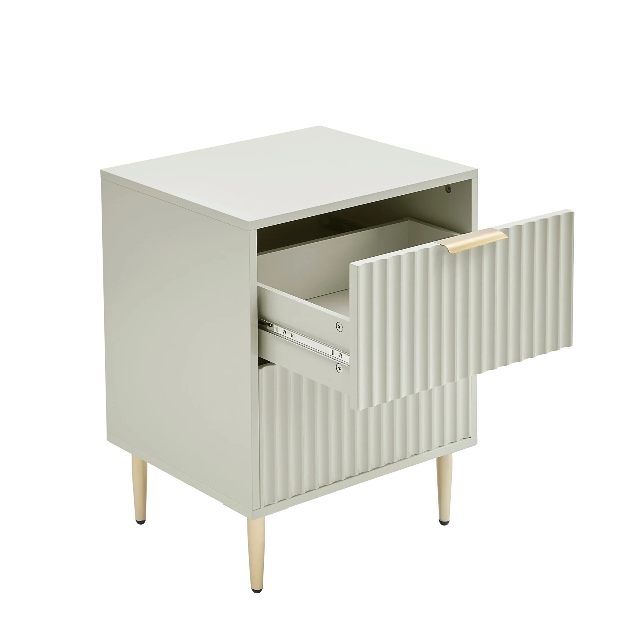 Evie 2 Drawer Bedside Table - Sage Green - Image 5