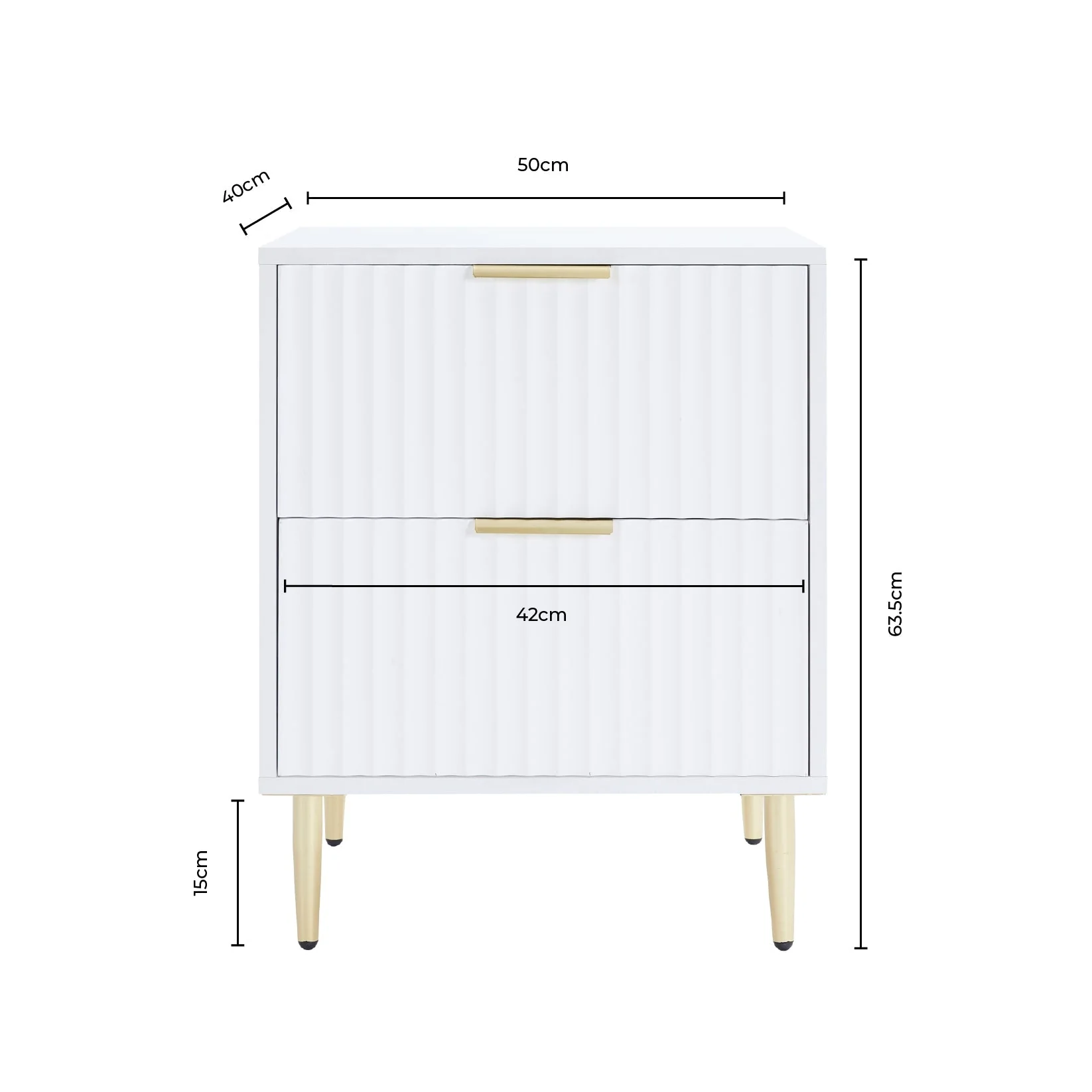 Evie 2 Drawer Bedside Table - Sage Green - Image 9