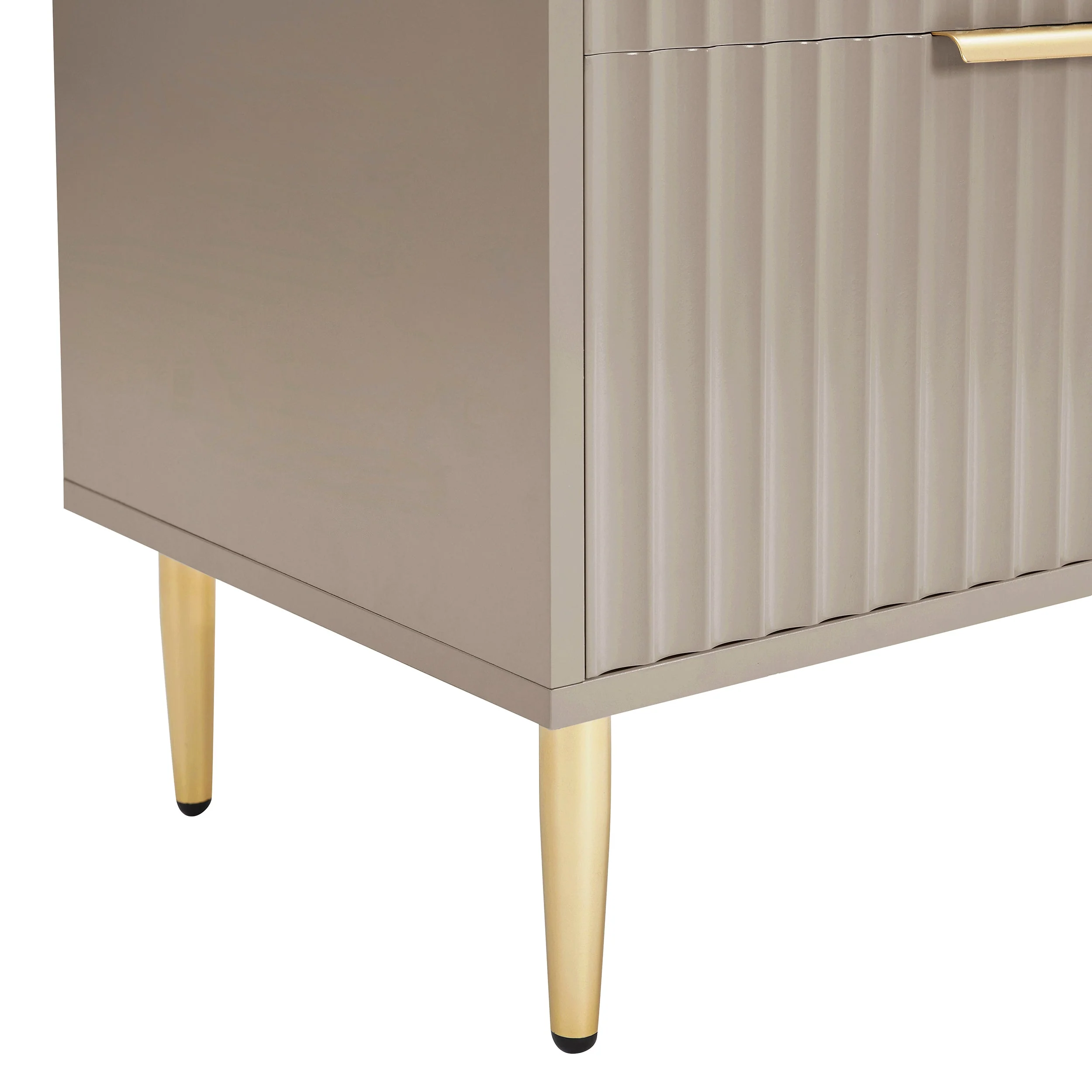 Evie 2 Drawer Bedside Table - Taupe - Image 10